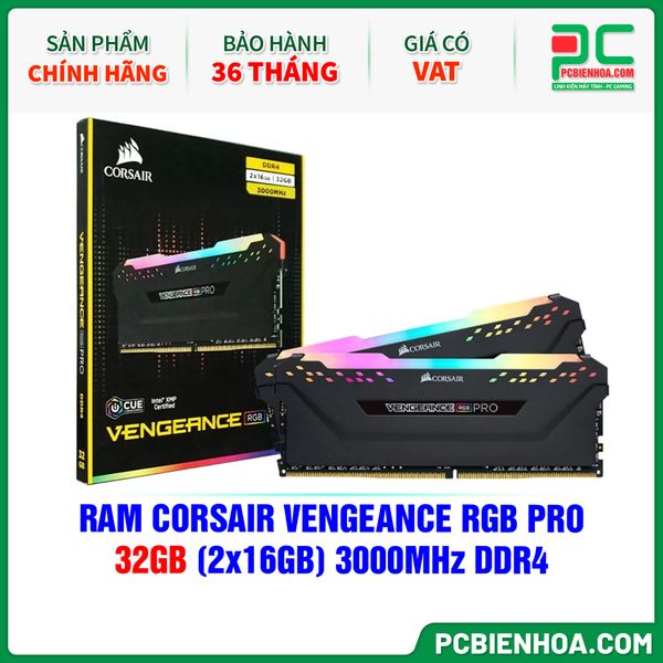 RAM CORSAIR VENGEANCE RGB PRO 32GB (2x16GB) 3000MHz DDR4 – PCBIENHOA