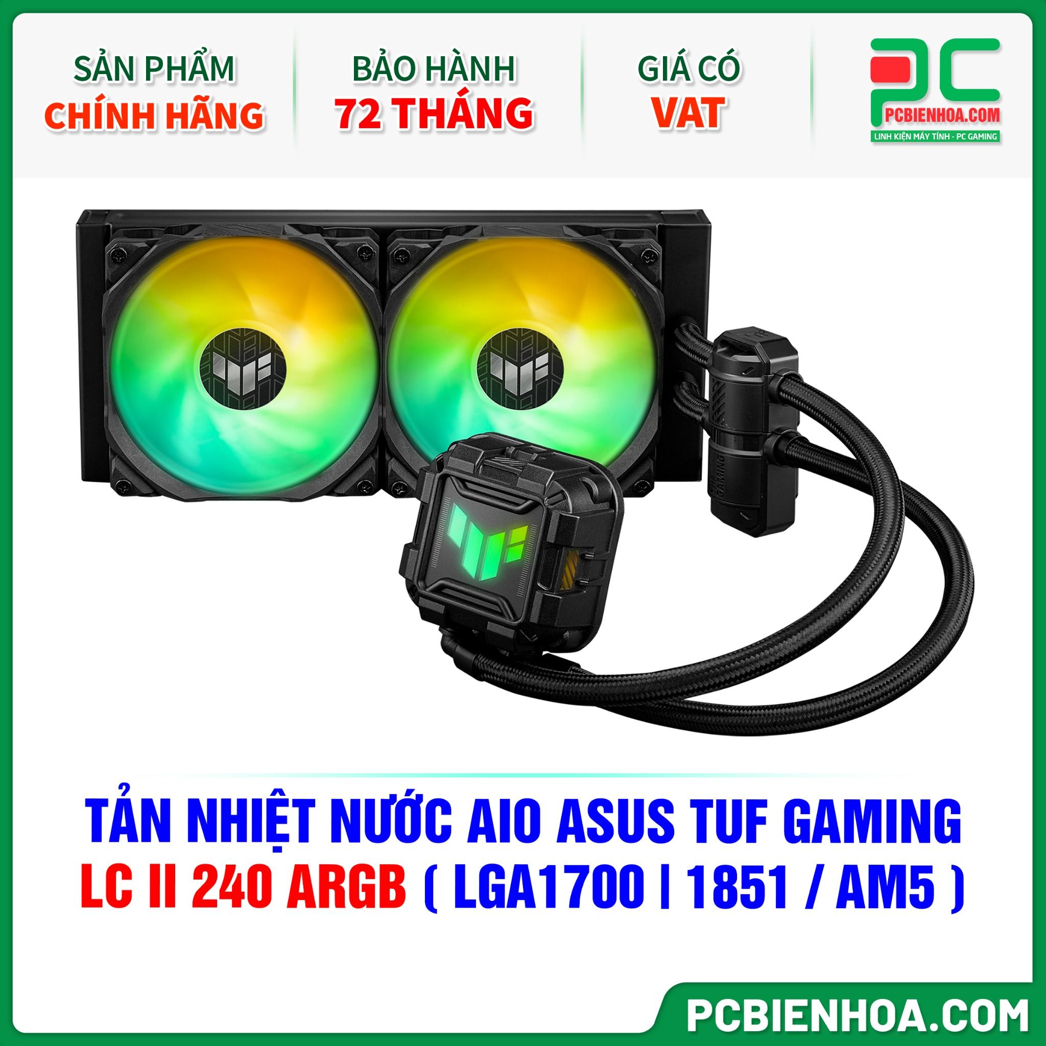 TẢN NHIỆT NƯỚC AIO ASUS TUF GAMING LC II 240 ARGB ( HỖ TRỢ SOCKET LGA1700|1851 / AM5 )