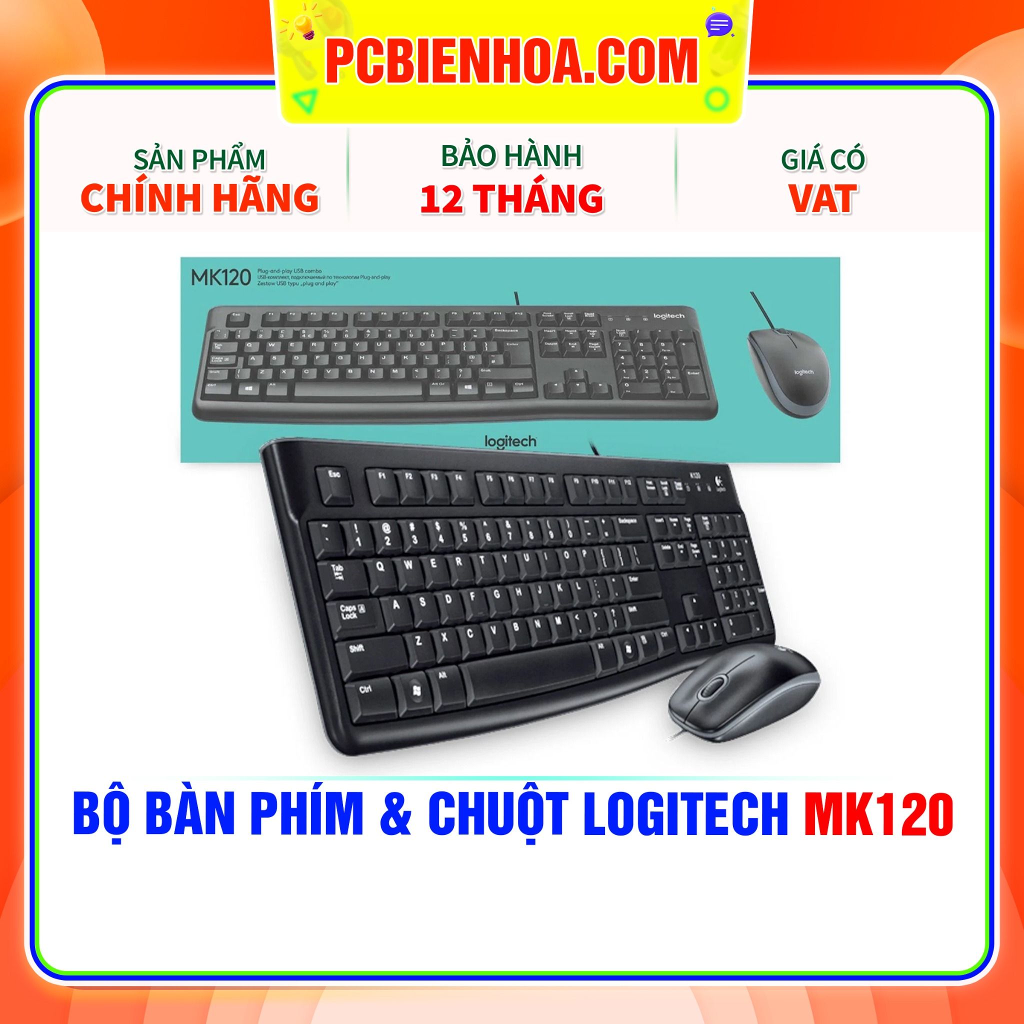  BỘ BÀN PHÍM VÀ CHUỘT LOGITECH MK120 - USB 