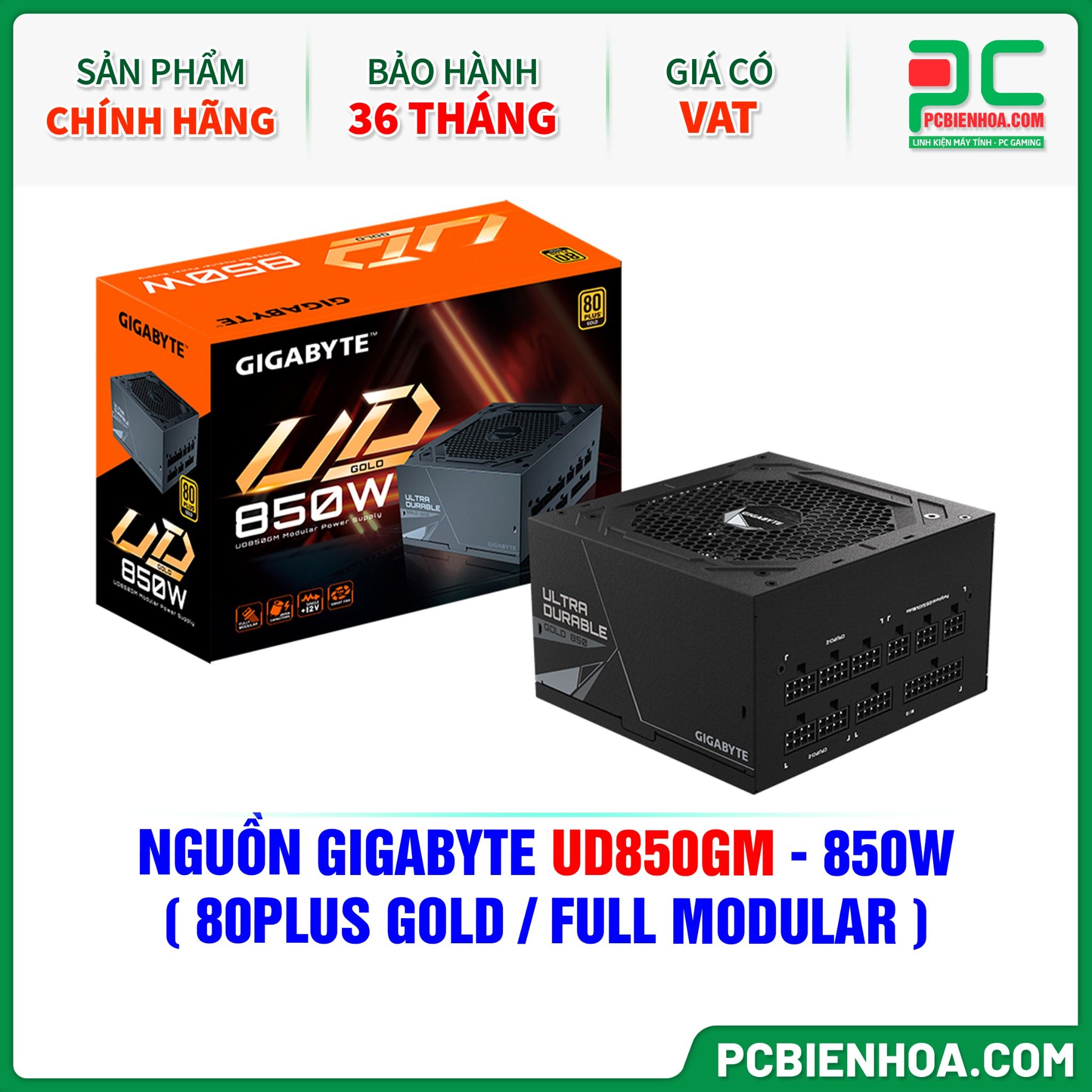 NGUỒN GIGABYTE UD850GM - 850W ( 80PLUS GOLD / FULL MODULAR )