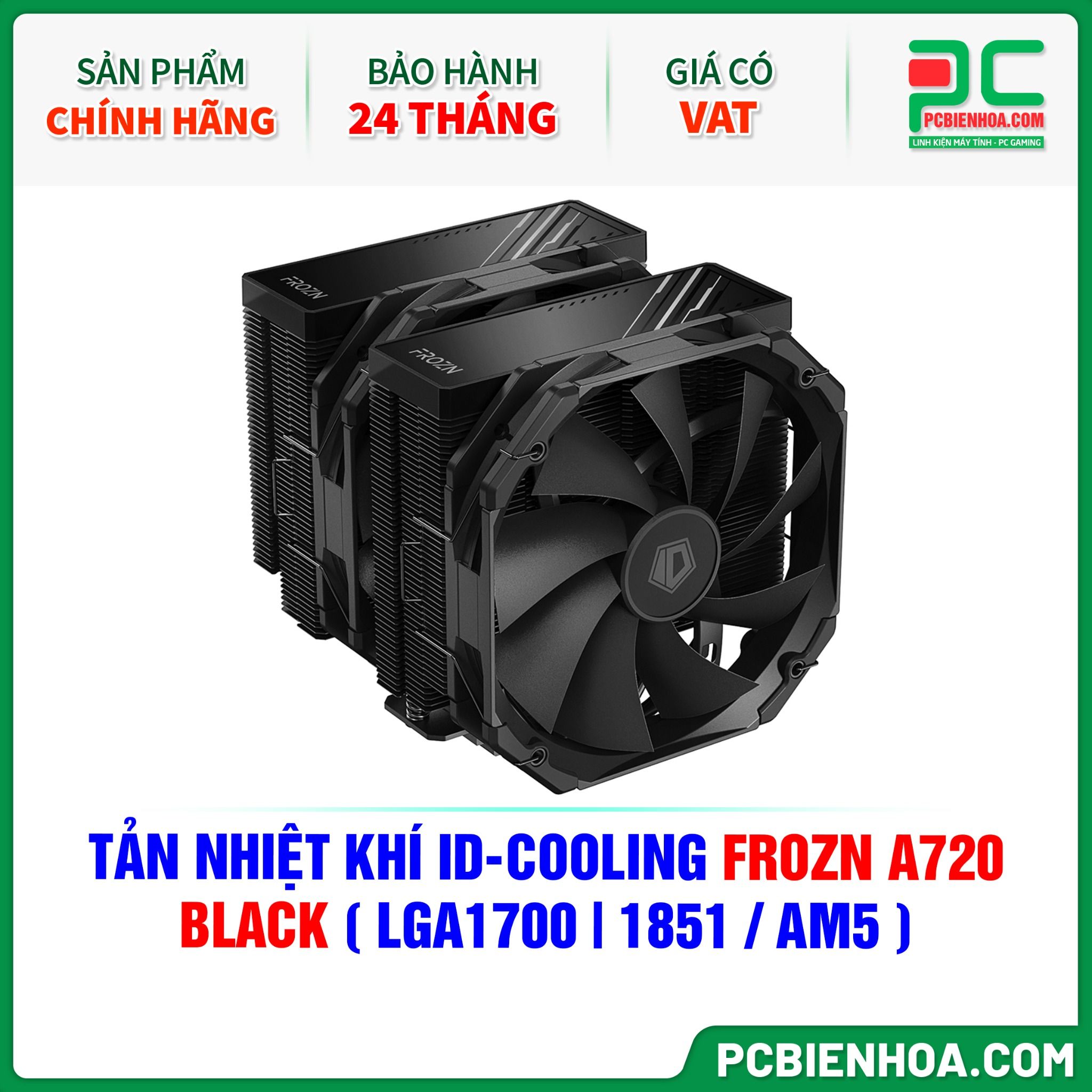 TẢN NHIỆT KHÍ ID-COOLING FROZN A720 BLACK ( HỖ TRỢ SOCKET LGA1700|1851 / AM5 )