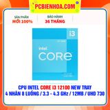  CPU INTEL CORE i3 12100 NEW TRAY - CHƯA KÈM TẢN NHIỆT ( 4 NHÂN 8 LUỒNG / 3.3 - 4.3 GHz / 12MB / INTEL® UHD GRAPHICS 730 ) 