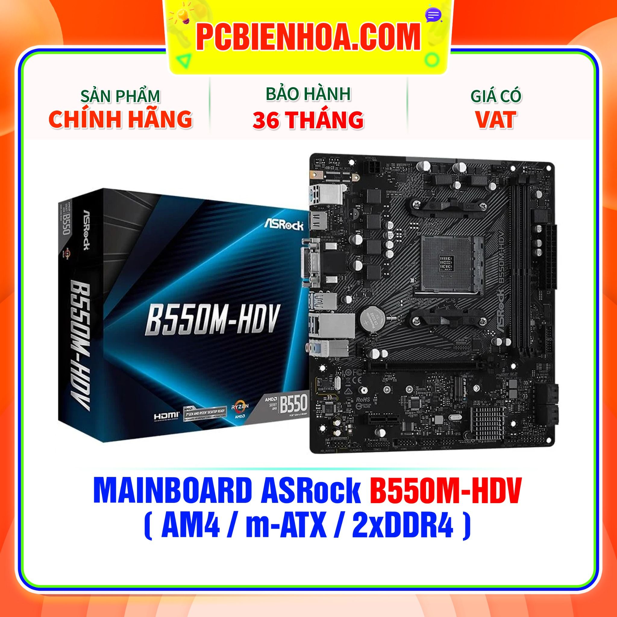  MAINBOARD ASROCK B550M-HDV ( AM4 / m-ATX / 2xDDR4 ) 