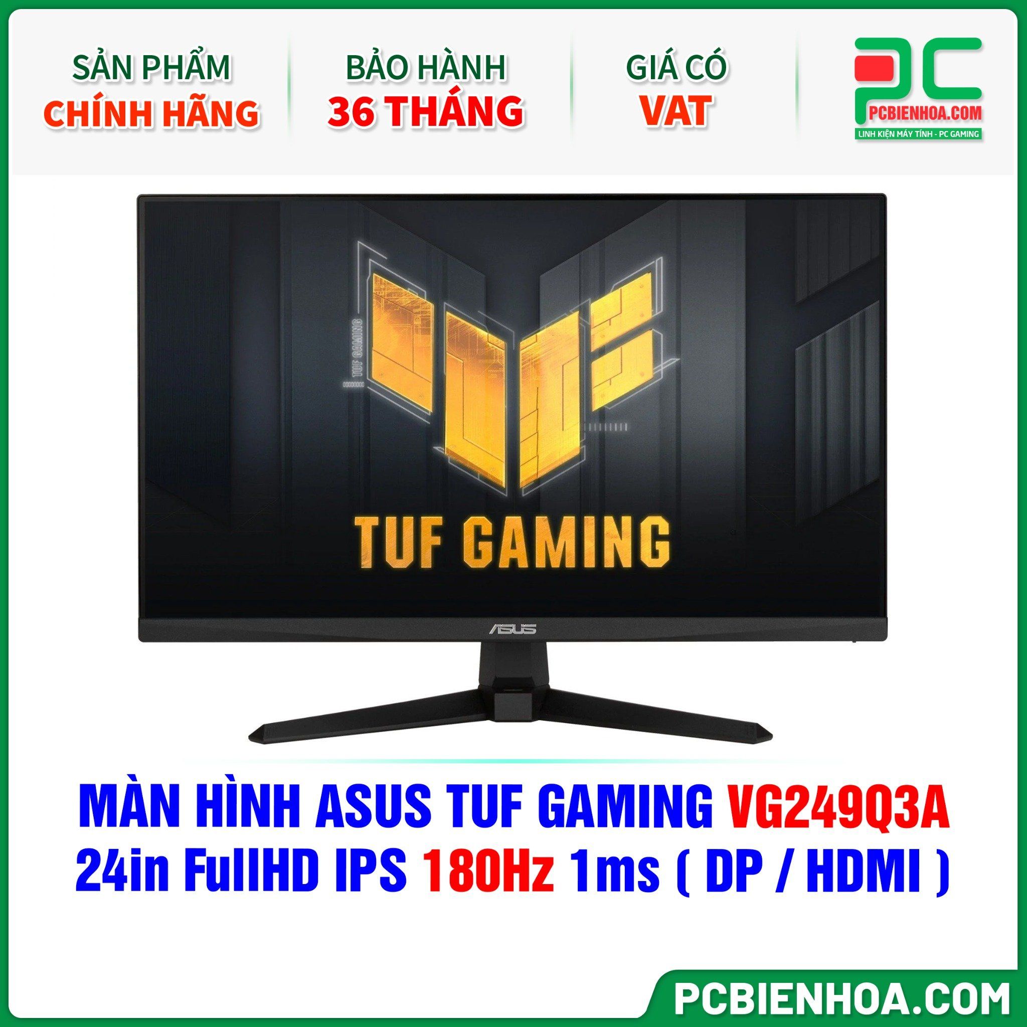 MÀN HÌNH ASUS TUF GAMING VG249Q3A - 24in FullHD IPS 180Hz 1ms ( DP / HDMI )