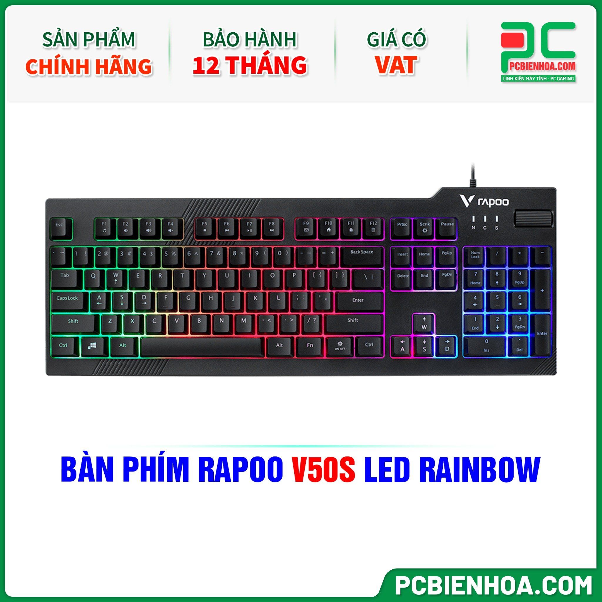 BÀN PHÍM RAPOO V50S LED RAINBOW