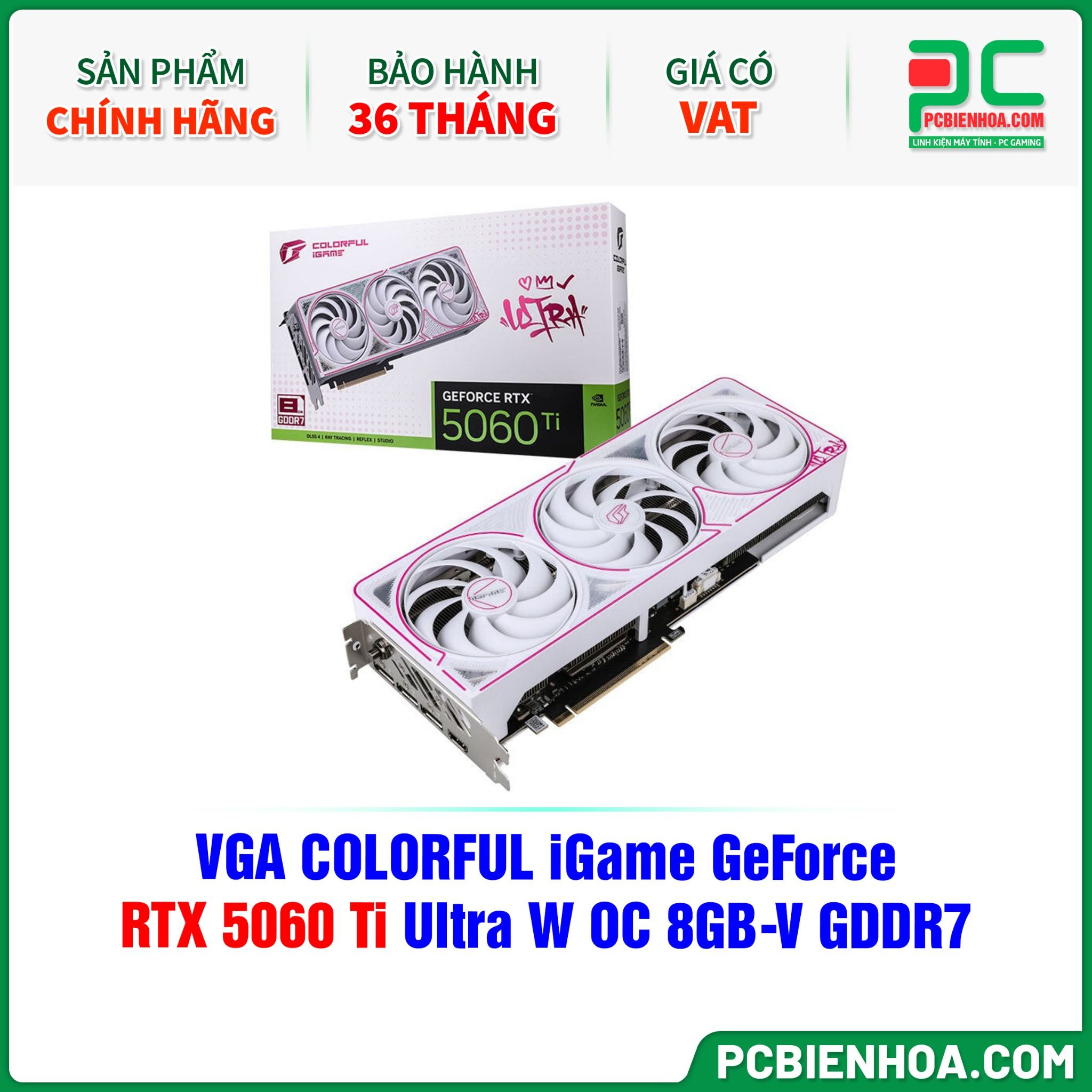 VGA COLORFUL iGame GeForce RTX 5060 Ti Ultra W OC 8GB-V GDDR7