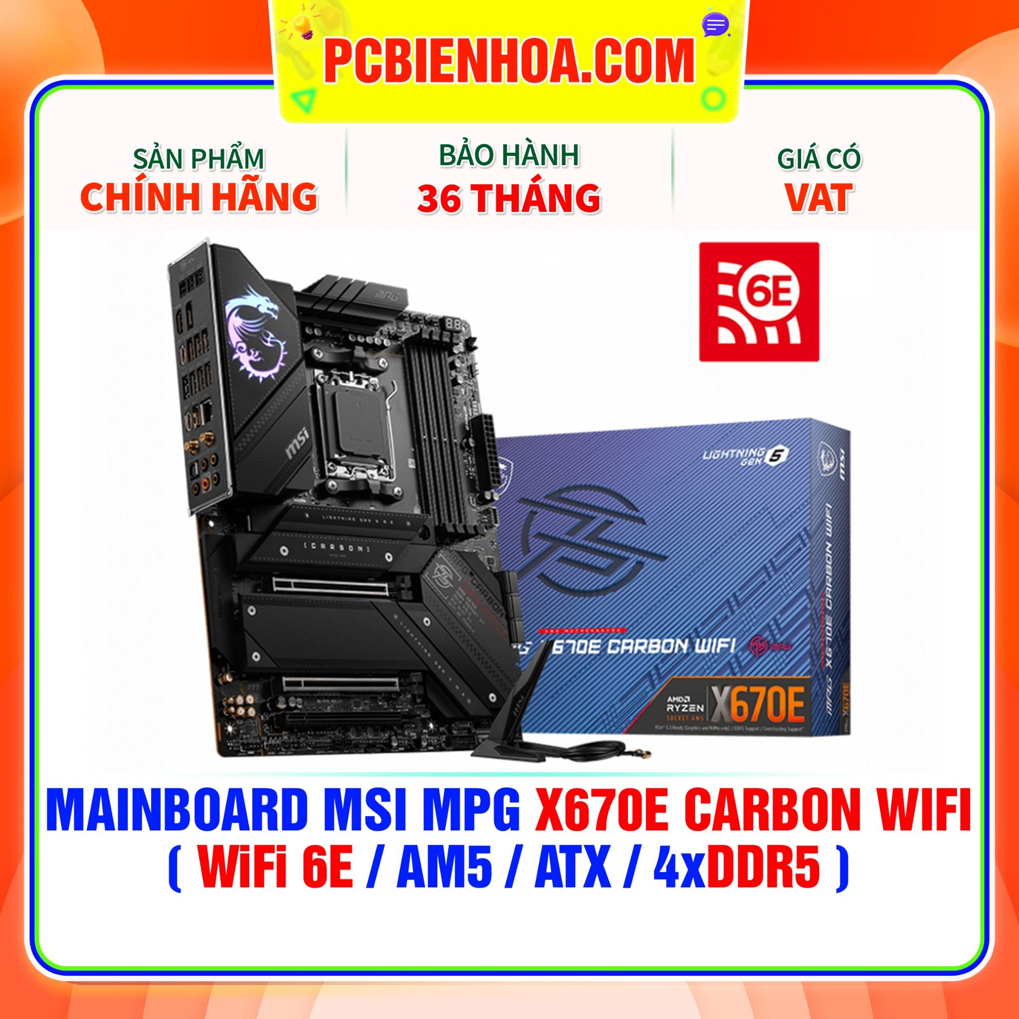  DDR5 - MAINBOARD MSI MPG X670E CARBON WIFI ( WiFi 6E / AM5 / ATX / 4xDDR5 ) 