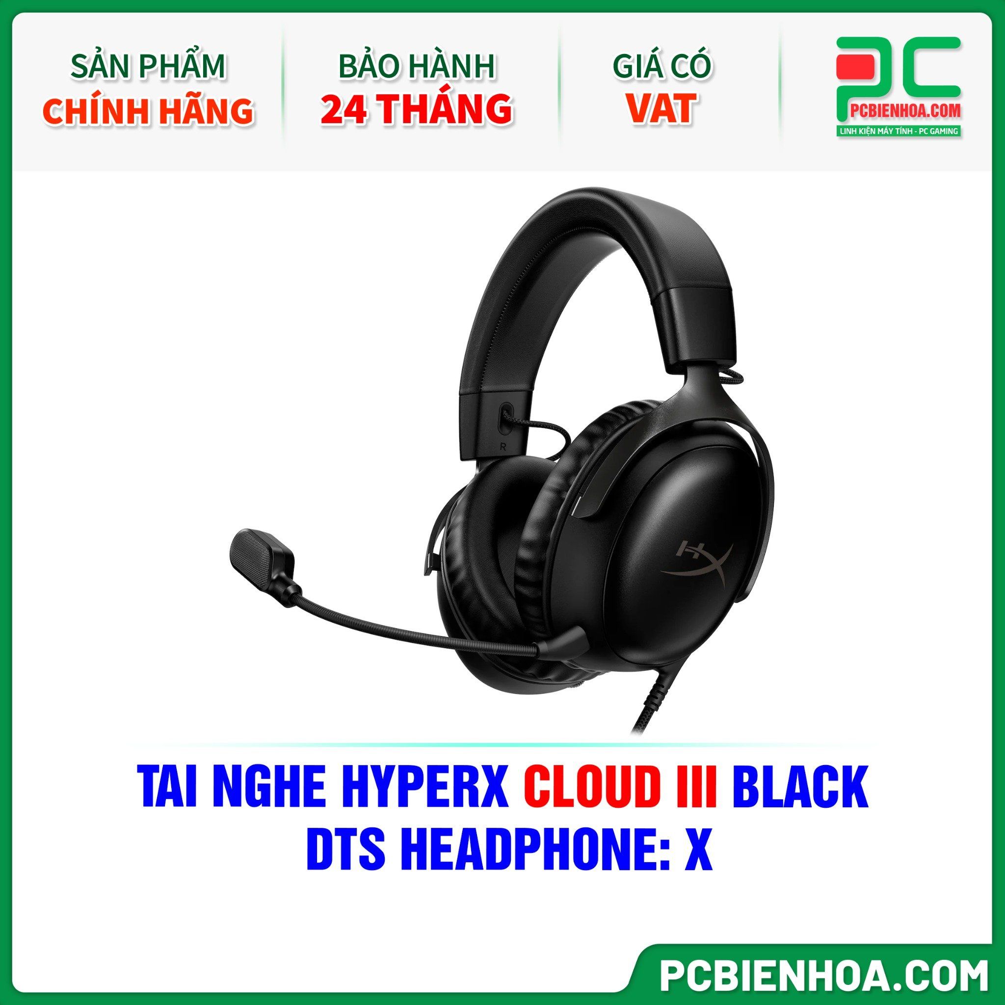 TAI NGHE HYPERX CLOUD III BLACK ( DTS HEADPHONE: X )