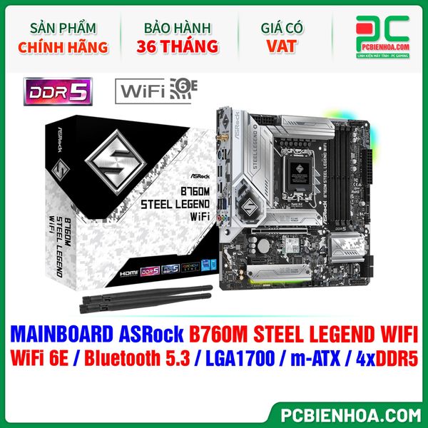 Intel Asrock Steel Legend Wifi DDR5 MAINBOARD ASRock B760M STEEL