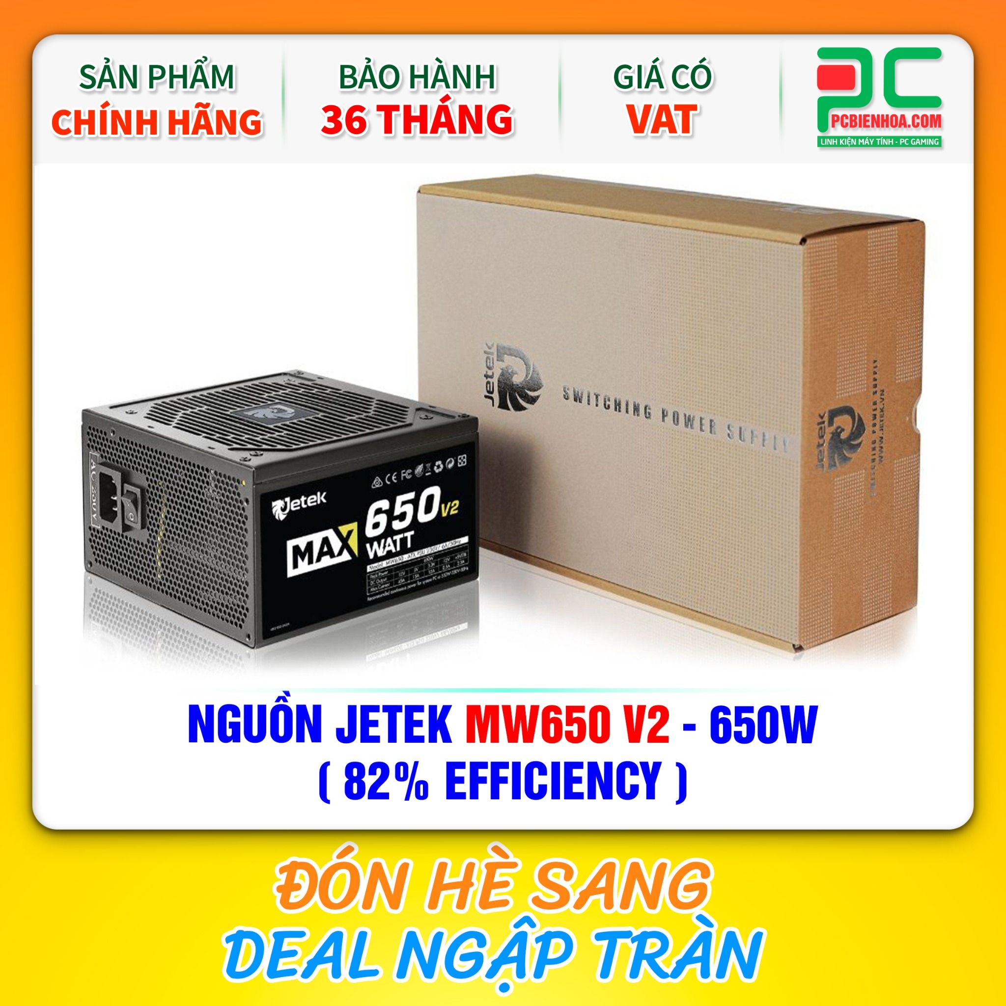 NGUỒN JETEK MW650 V2 - 650W ( 82% EFFICIENCY )