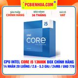  CPU INTEL CORE i5 13600K BOX CHÍNH HÃNG ( 14 NHÂN 20 LUỒNG / 2.6 - 5.3 GHz / 24MB / INTEL® UHD GRAPHICS 770 ) 