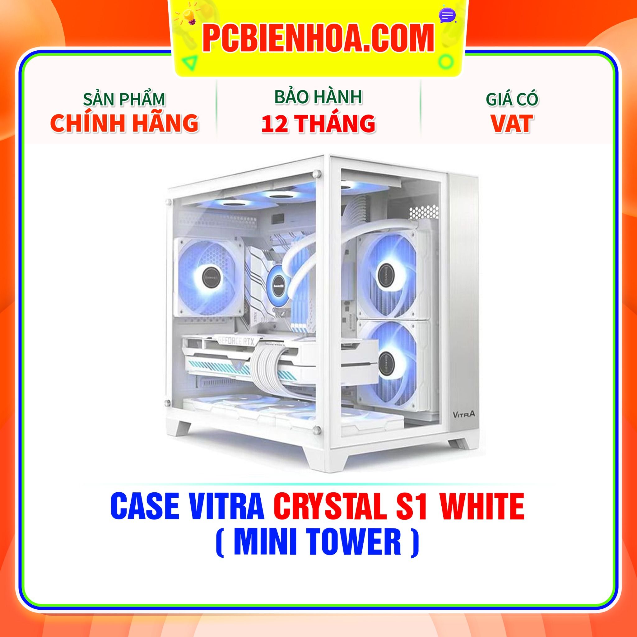  CASE VITRA CRYSTAL S1 WHITE ( MINI TOWER ) 