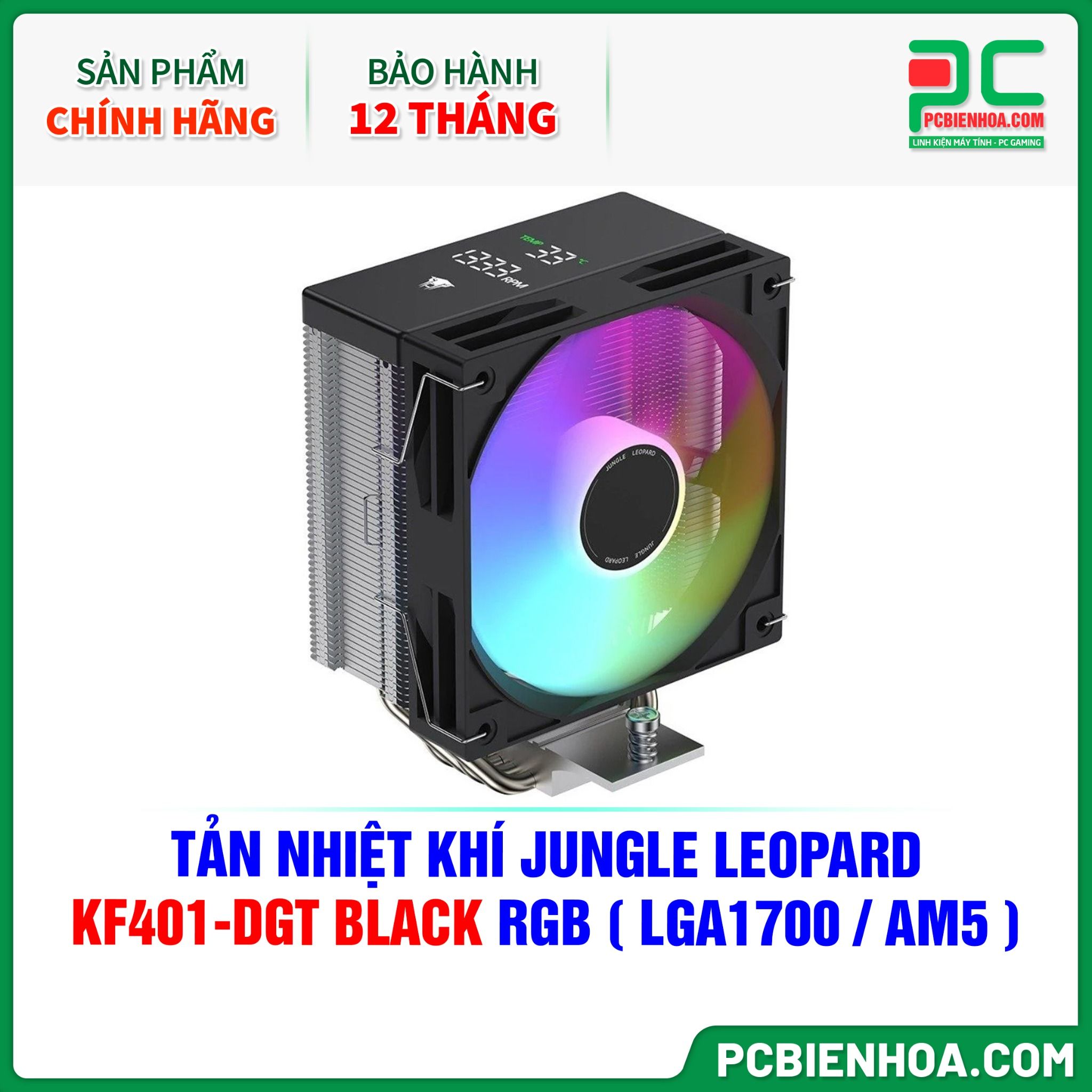 TẢN NHIỆT KHÍ JUNGLE LEOPARD KF401-DGT BLACK RGB ( HỖ TRỢ SOCKET LGA1700 / AM5 )
