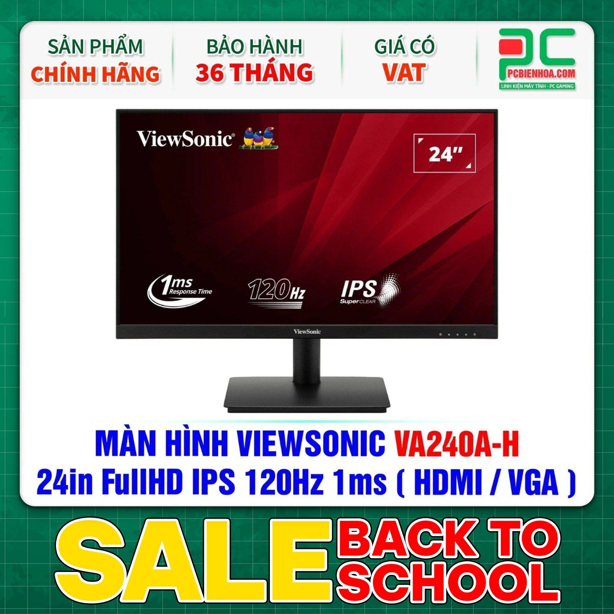 MÀN HÌNH VIEWSONIC VA240A-H - 24in FullHD IPS 120Hz 1ms ( HDMI / VGA )