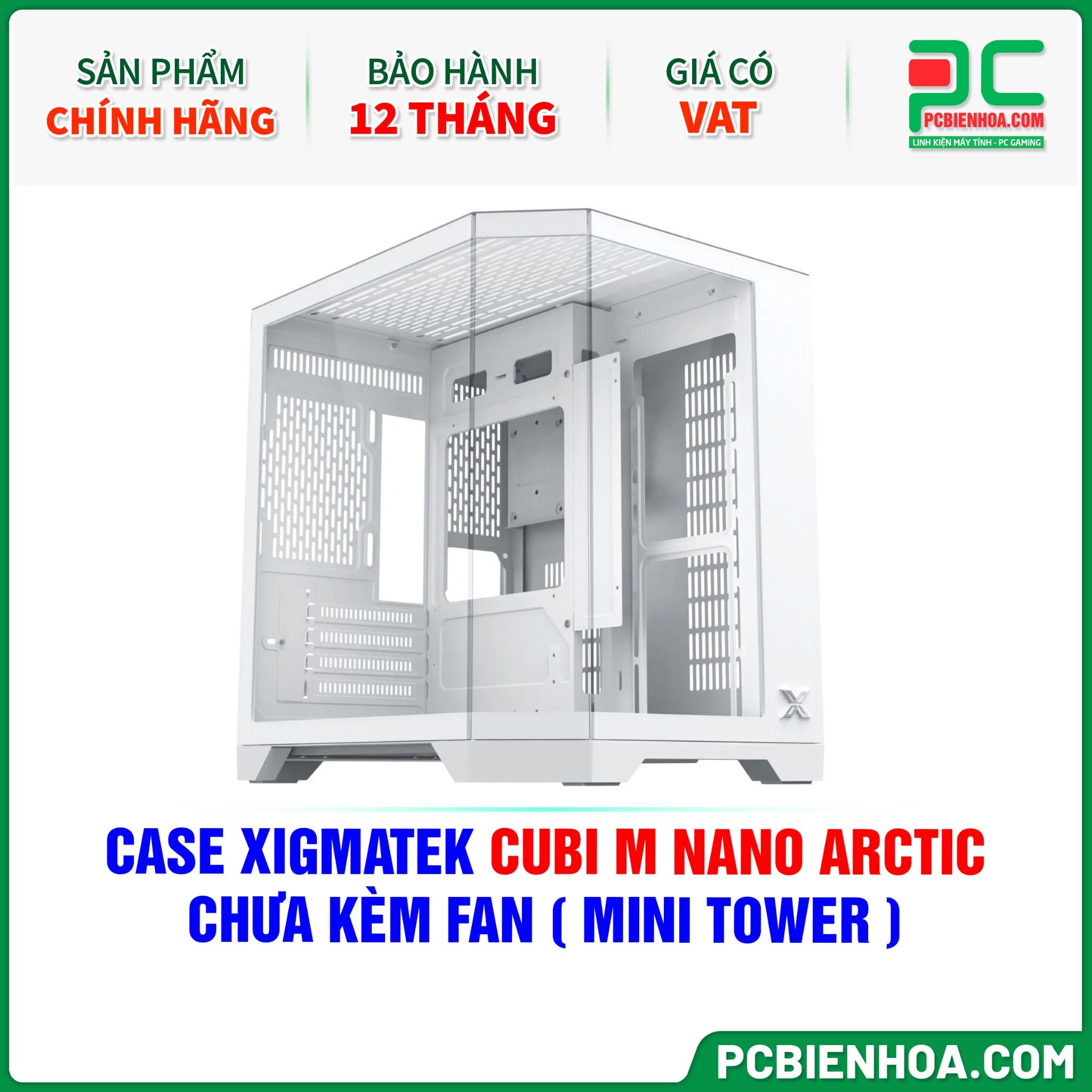 CASE XIGMATEK CUBI M NANO ARCTIC - CHƯA KÈM FAN ( MINI TOWER - EN44960 )