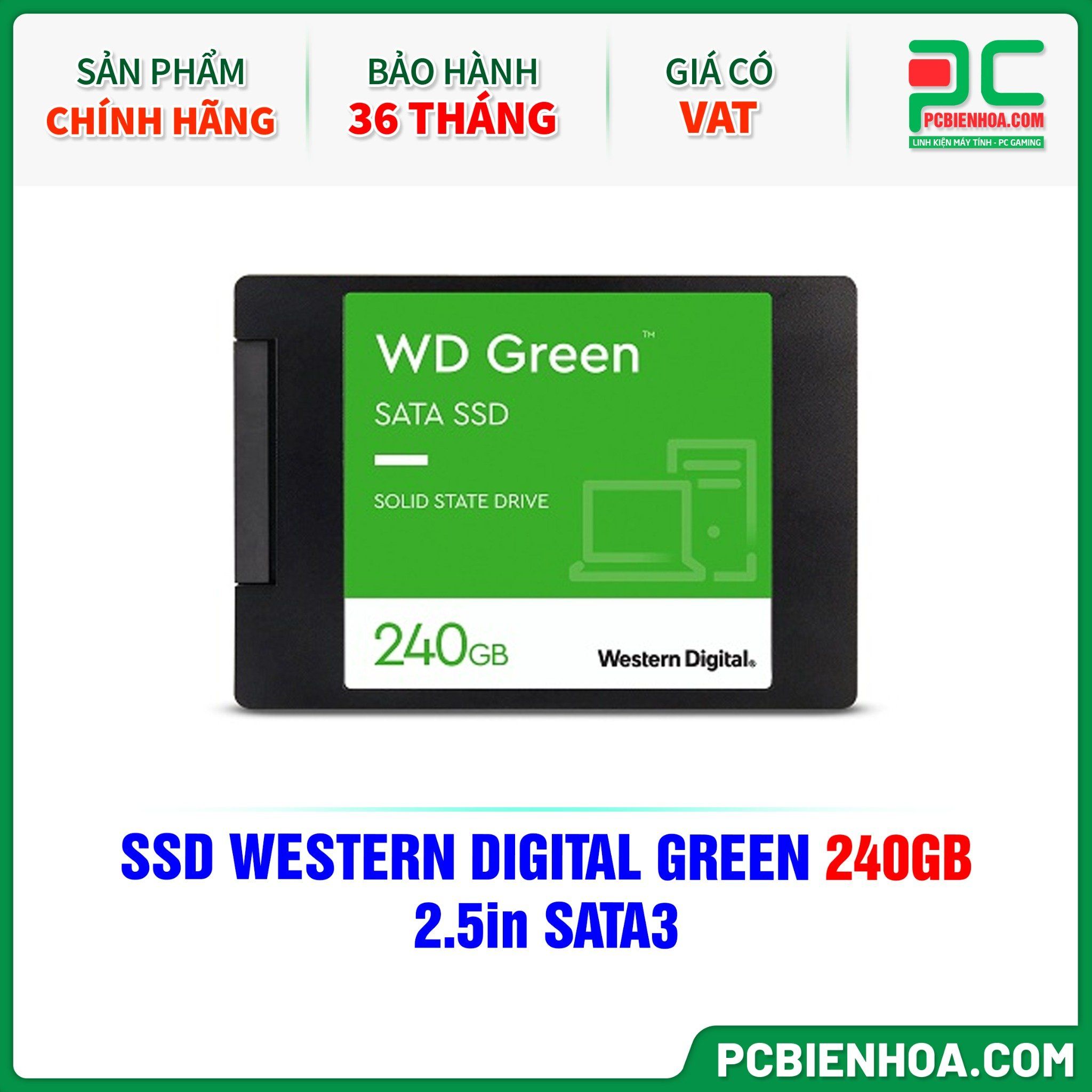 SSD WESTERN DIGITAL GREEN 240GB - 2.5in SATA3