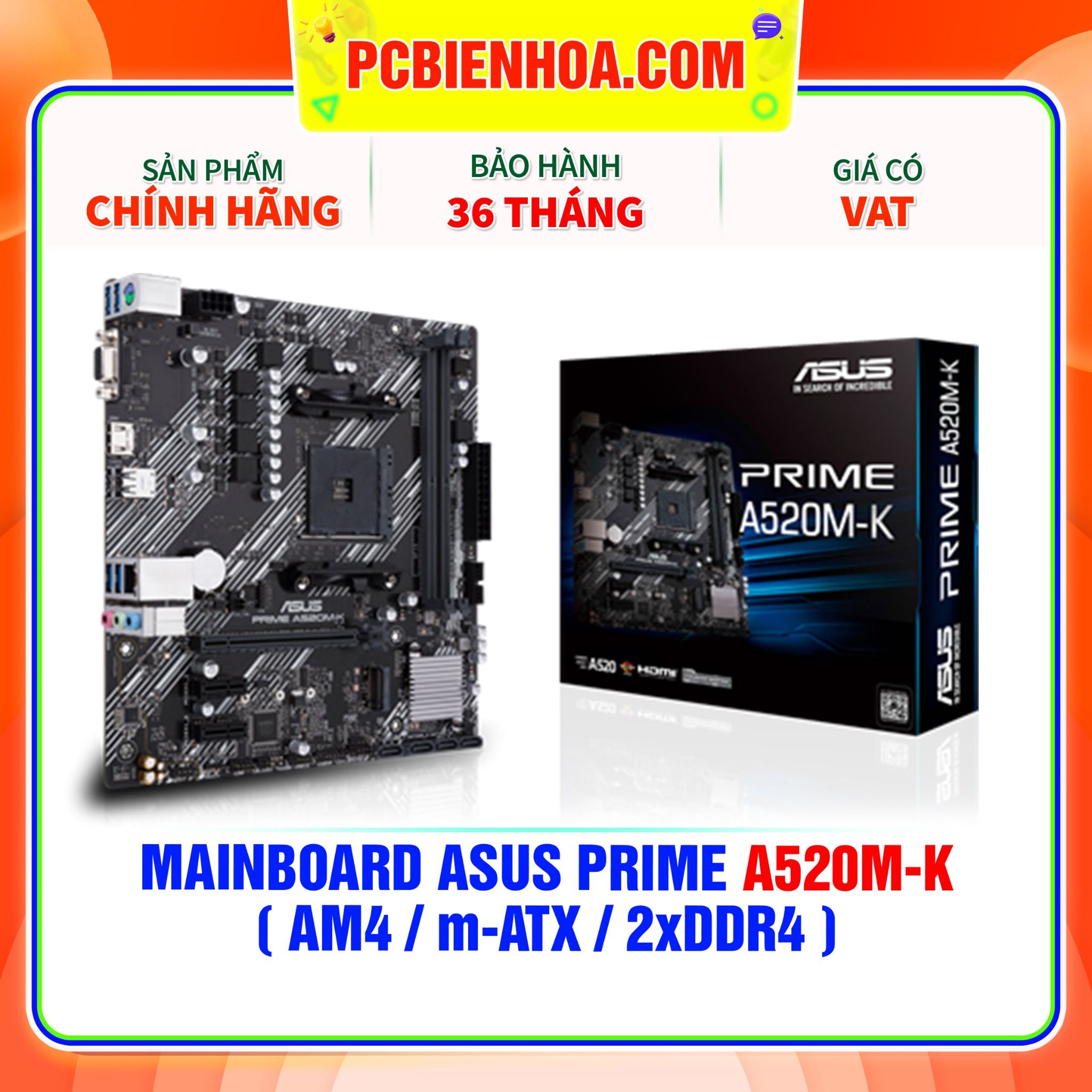  MAINBOARD ASUS PRIME A520M-K ( AM4 / m-ATX / 2xDDR4 ) 