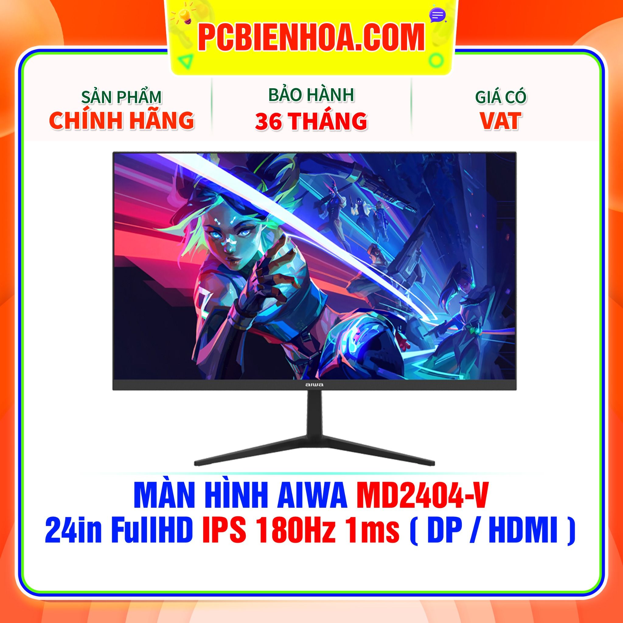  MÀN HÌNH AIWA MD2404-V 24in FullHD IPS 180Hz 1ms ( DP / HDMI ) 