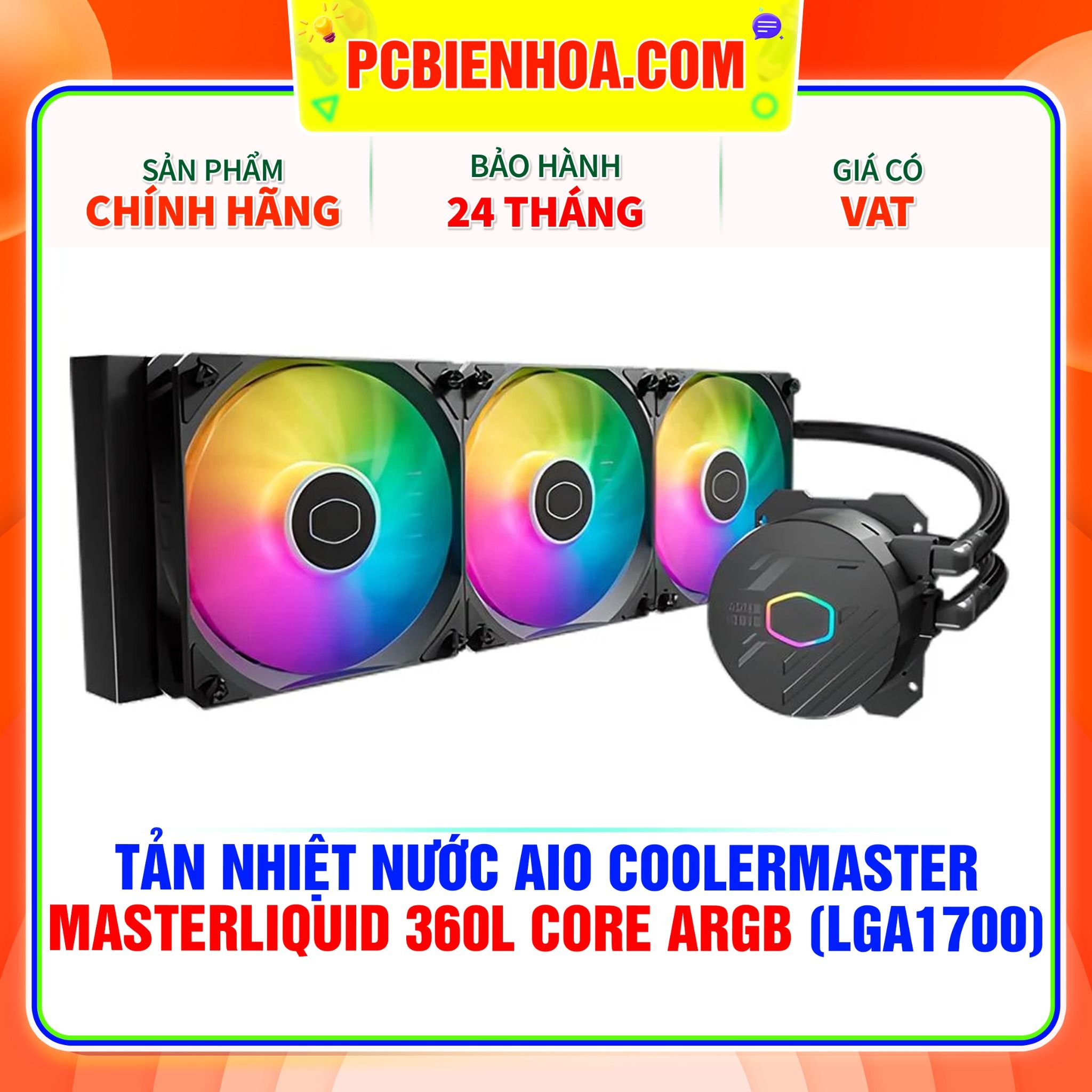  TẢN NHIỆT NƯỚC AIO COOLERMASTER MASTERLIQUID 360L CORE ARGB ( HỖ TRỢ SOCKET LGA1700 ) 