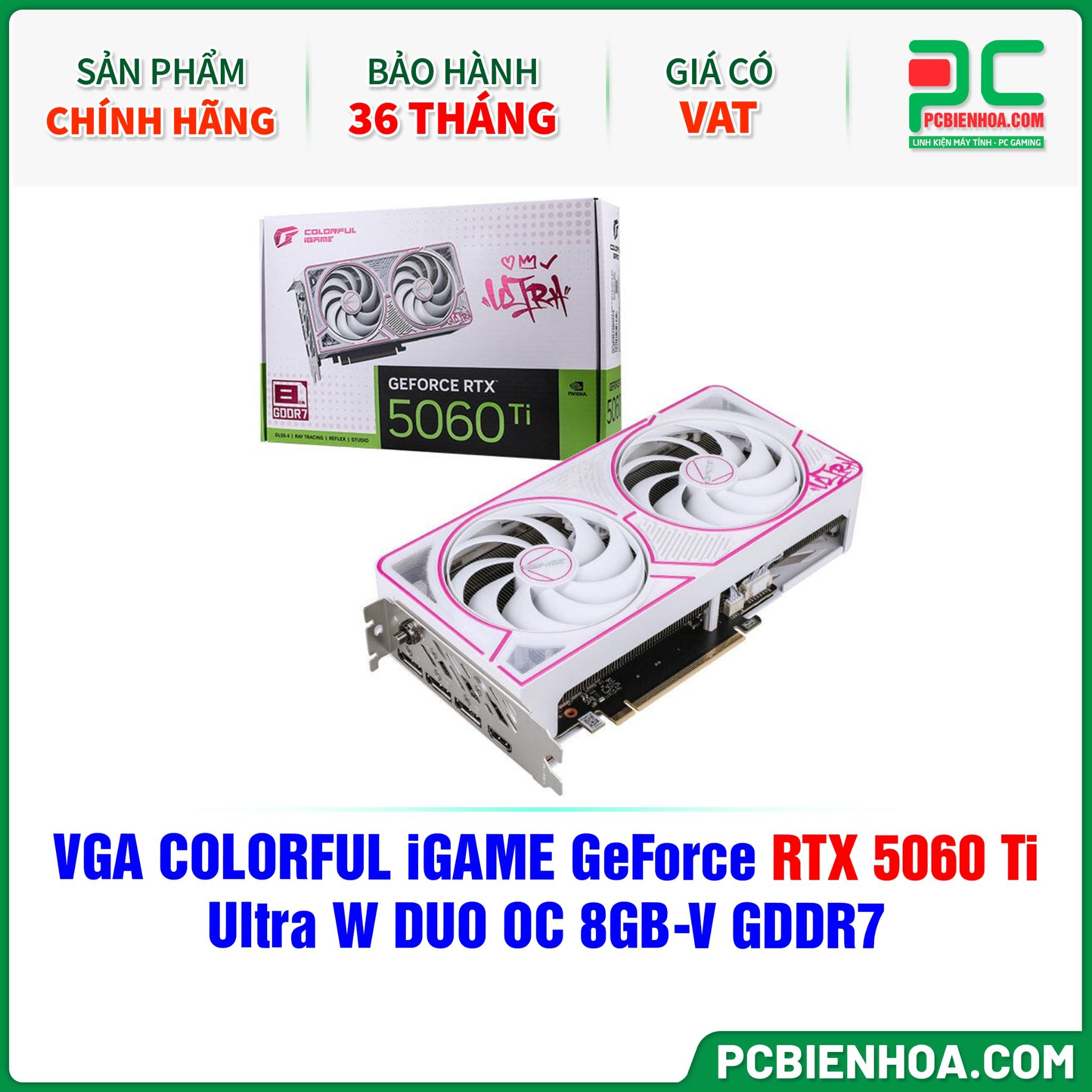 VGA COLORFUL iGAME GeForce RTX 5060 Ti Ultra W DUO OC 8GB-V GDDR7