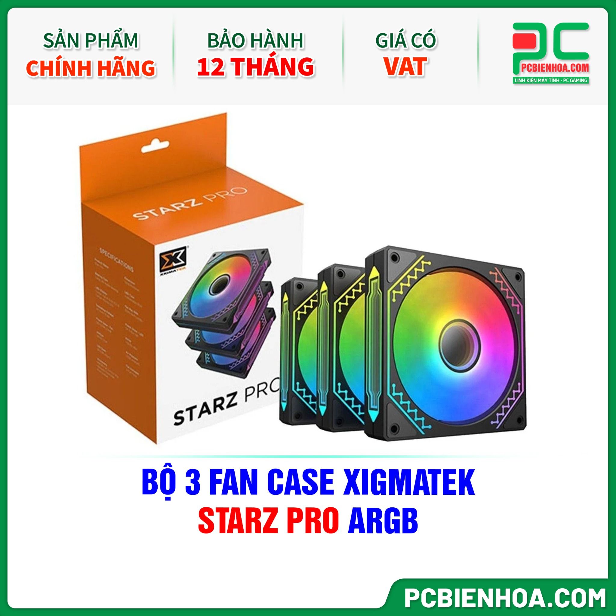 BỘ 3 FAN CASE XIGMATEK STARZ PRO ARGB ( EN41808 )