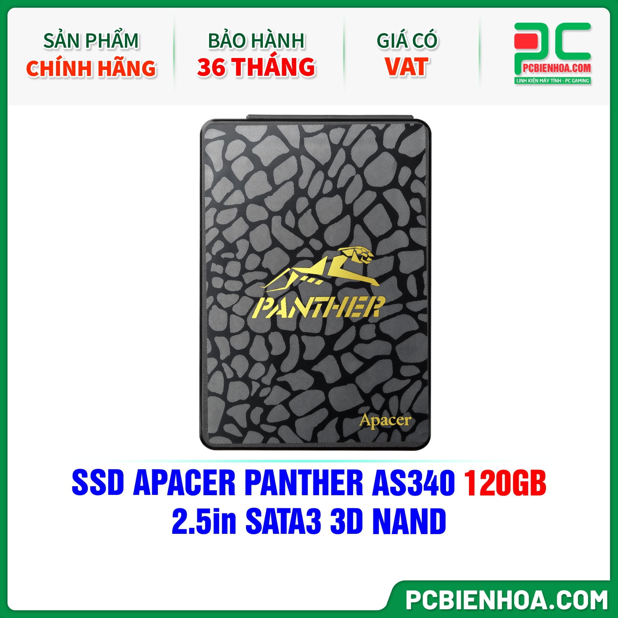 SSD APACER PANTHER AS340 120GB - 2.5in SATA3 3D NAND ( AP120GAS340G )