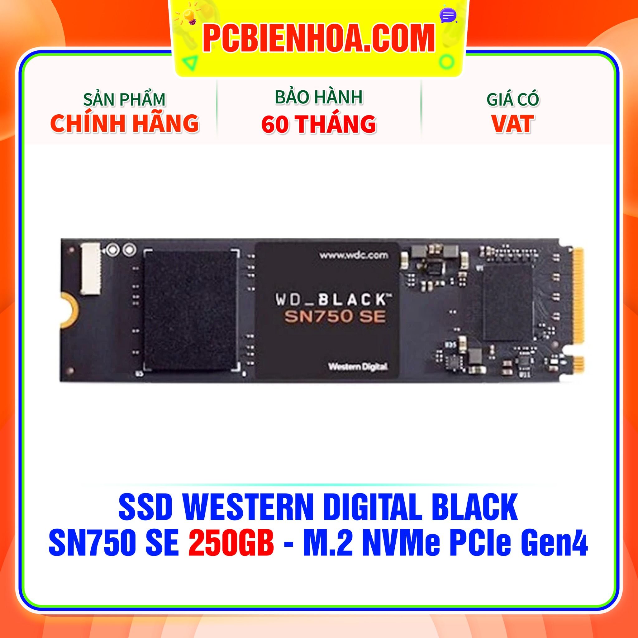  SSD WESTERN DIGITAL BLACK SN750 SE 250GB - M.2 NVMe PCIe Gen4 ( WDS250G1B0E ) 