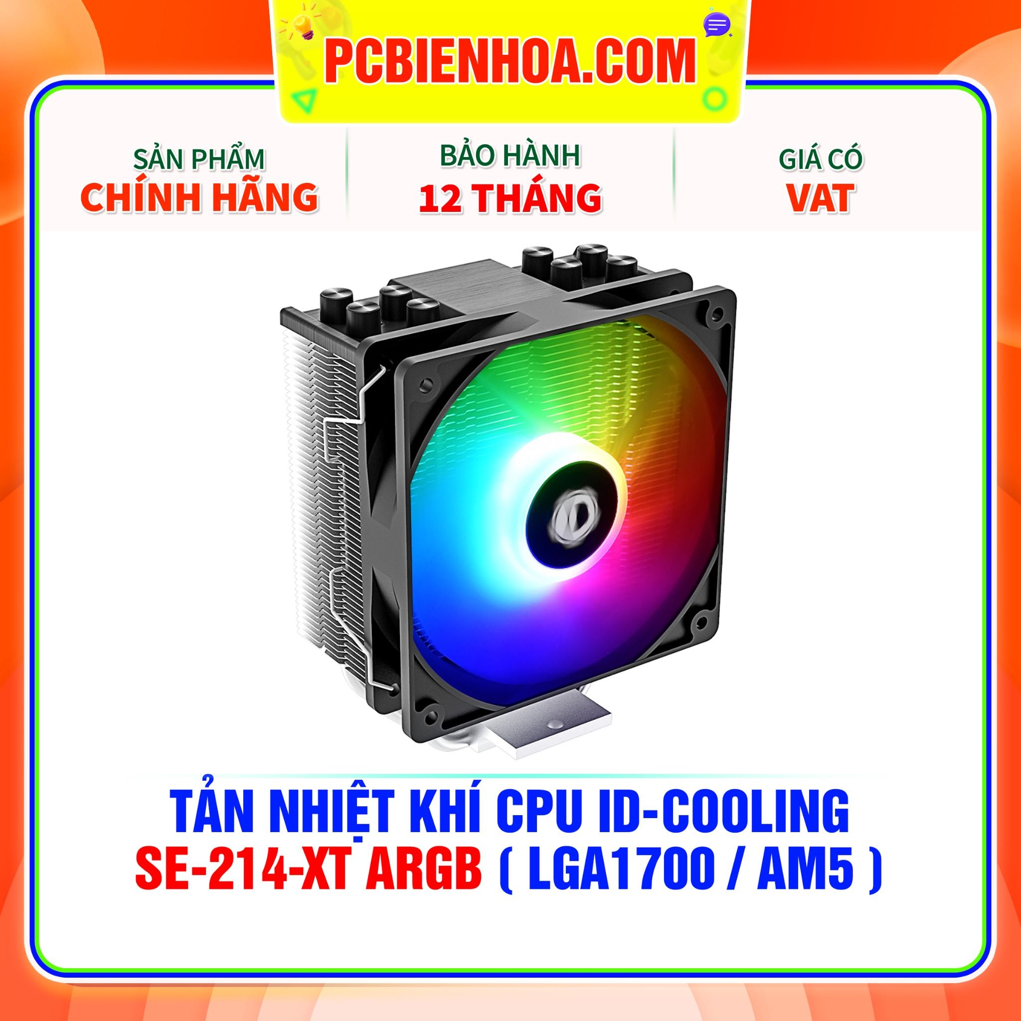  TẢN NHIỆT KHÍ CPU ID-COOLING SE-214-XT ARGB ( HỖ TRỢ SOCKET LGA1700 / AM5 ) 