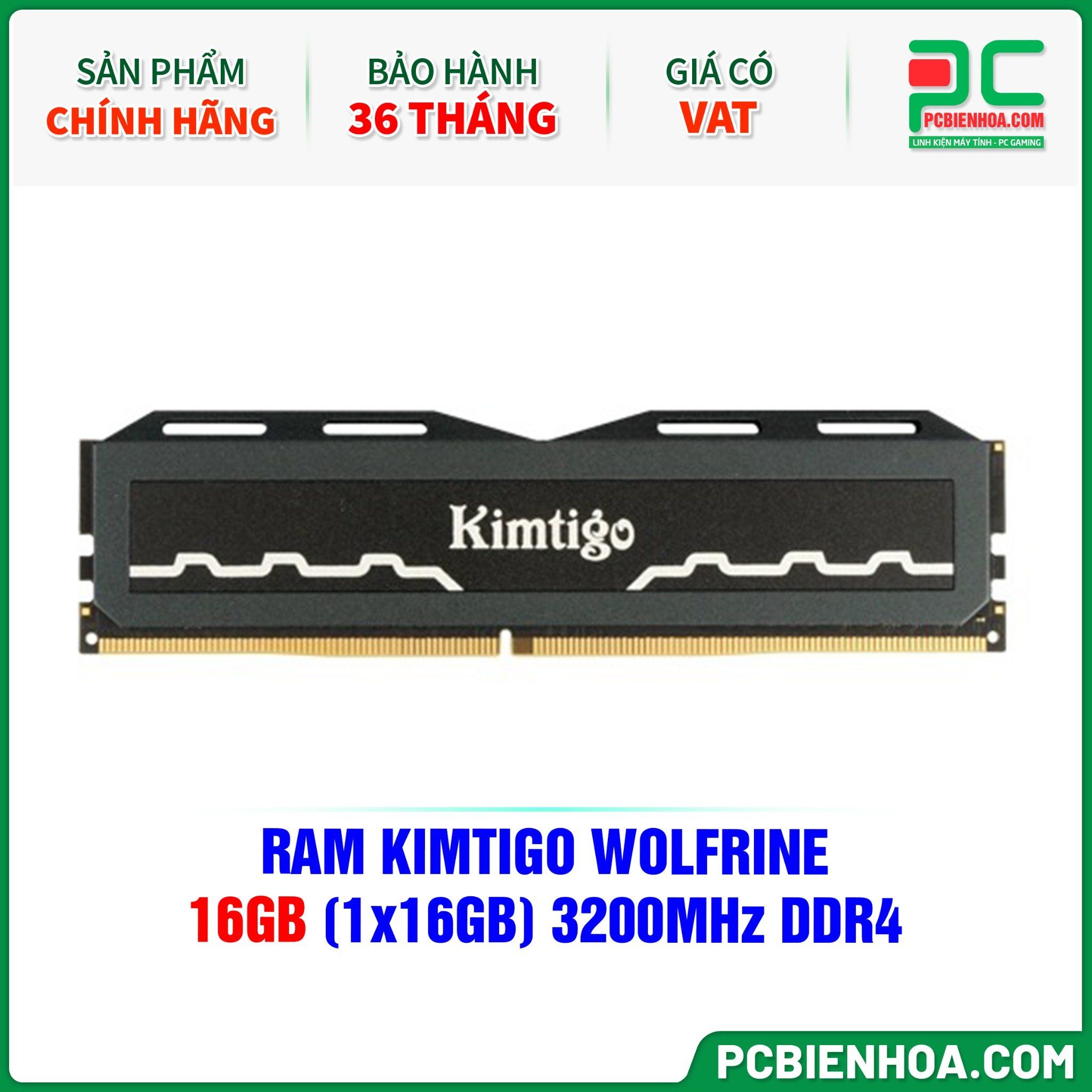 RAM KIMTIGO WOLFRINE - 16GB (1x16GB) 3200MHz DDR4