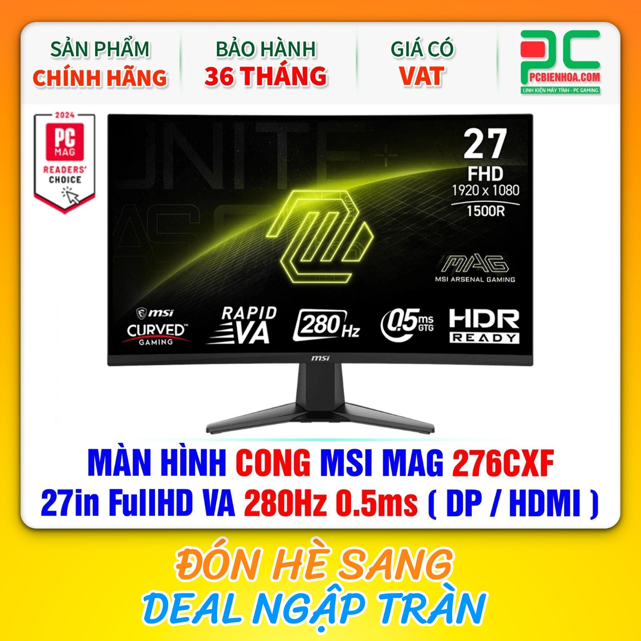 MÀN HÌNH CONG MSI MAG 276CXF - 27in FullHD VA 280Hz 0.5ms ( DP / HDMI )