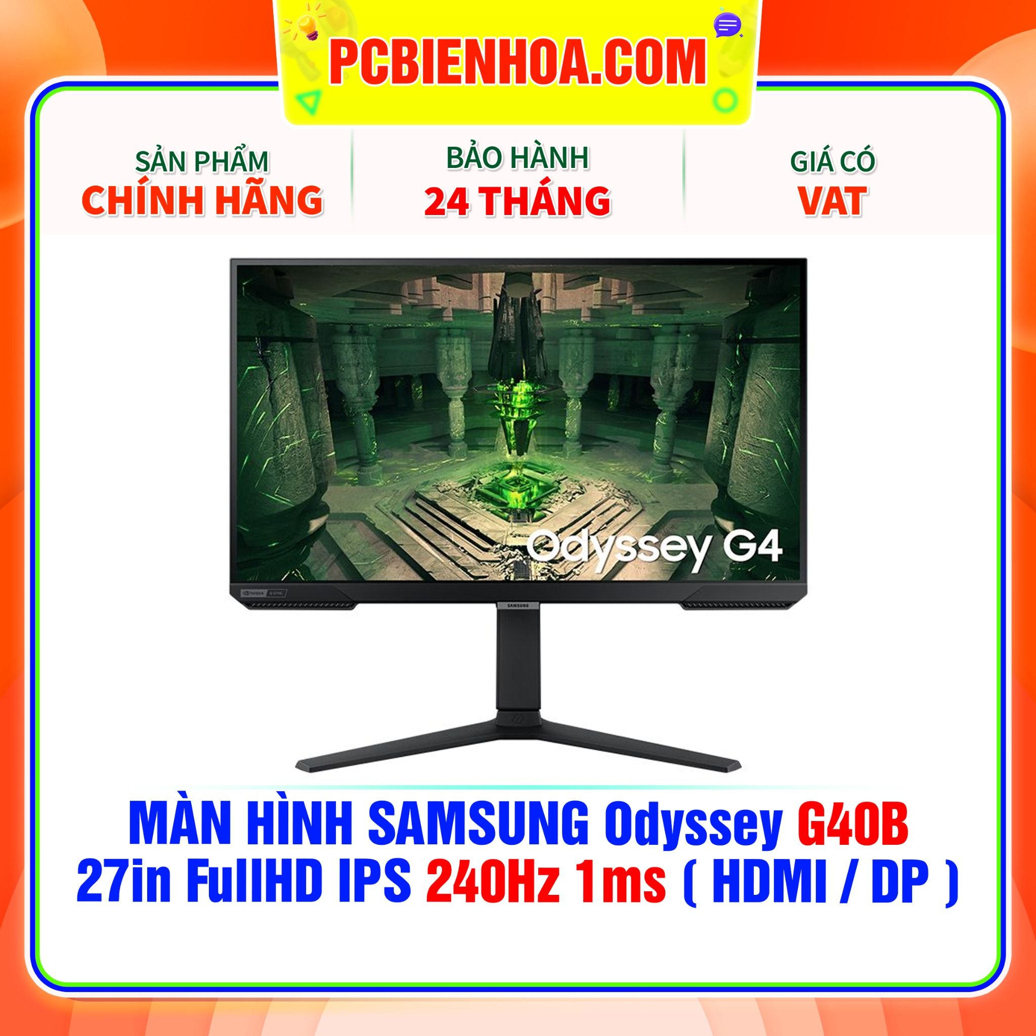  MÀN HÌNH SAMSUNG Odyssey G40B 27in FullHD IPS 240Hz 1ms ( HDMI / DP ) - LS27BG400EEXXV 