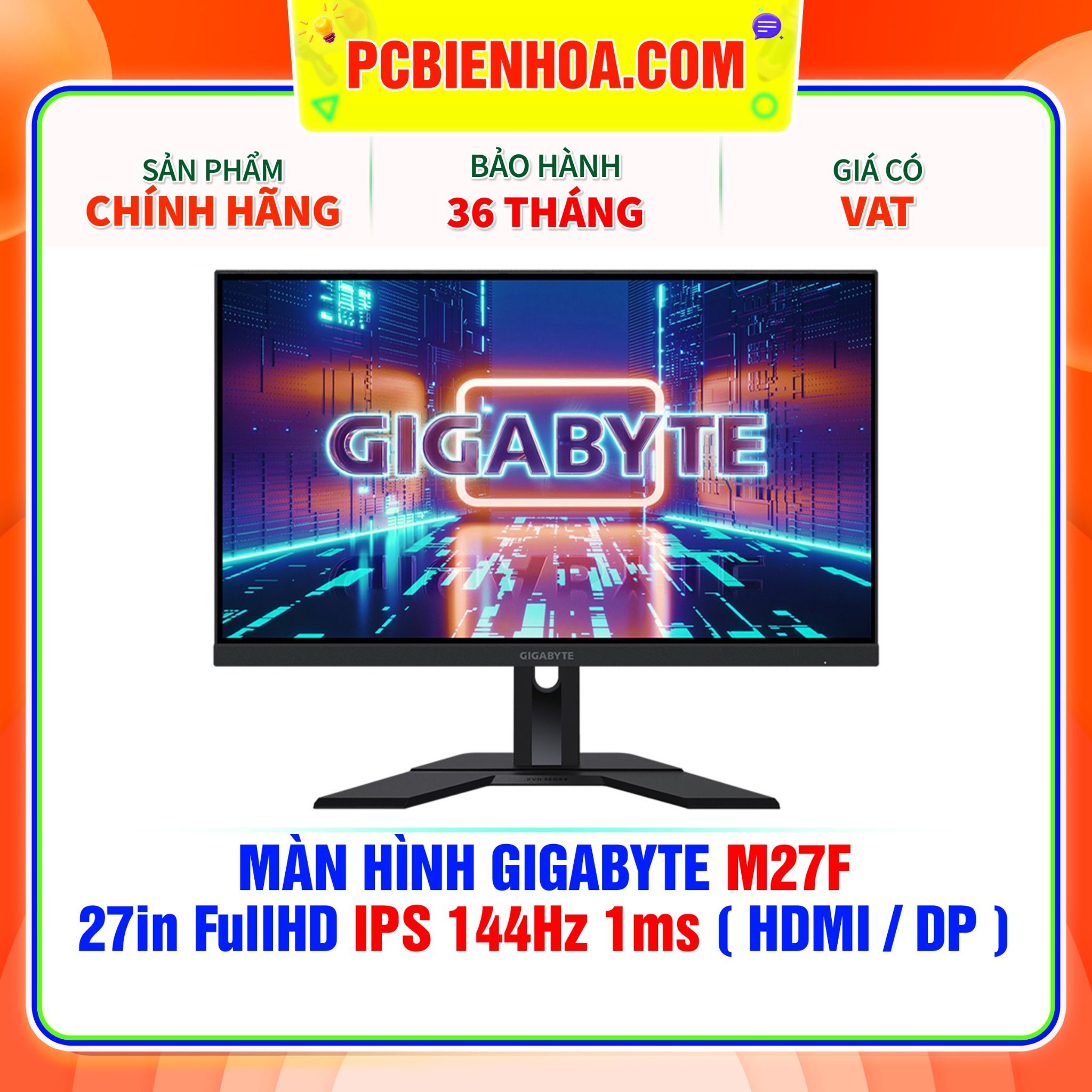  MÀN HÌNH GIGABYTE M27F 27in FullHD IPS 144Hz 1ms ( HDMI / DP ) 