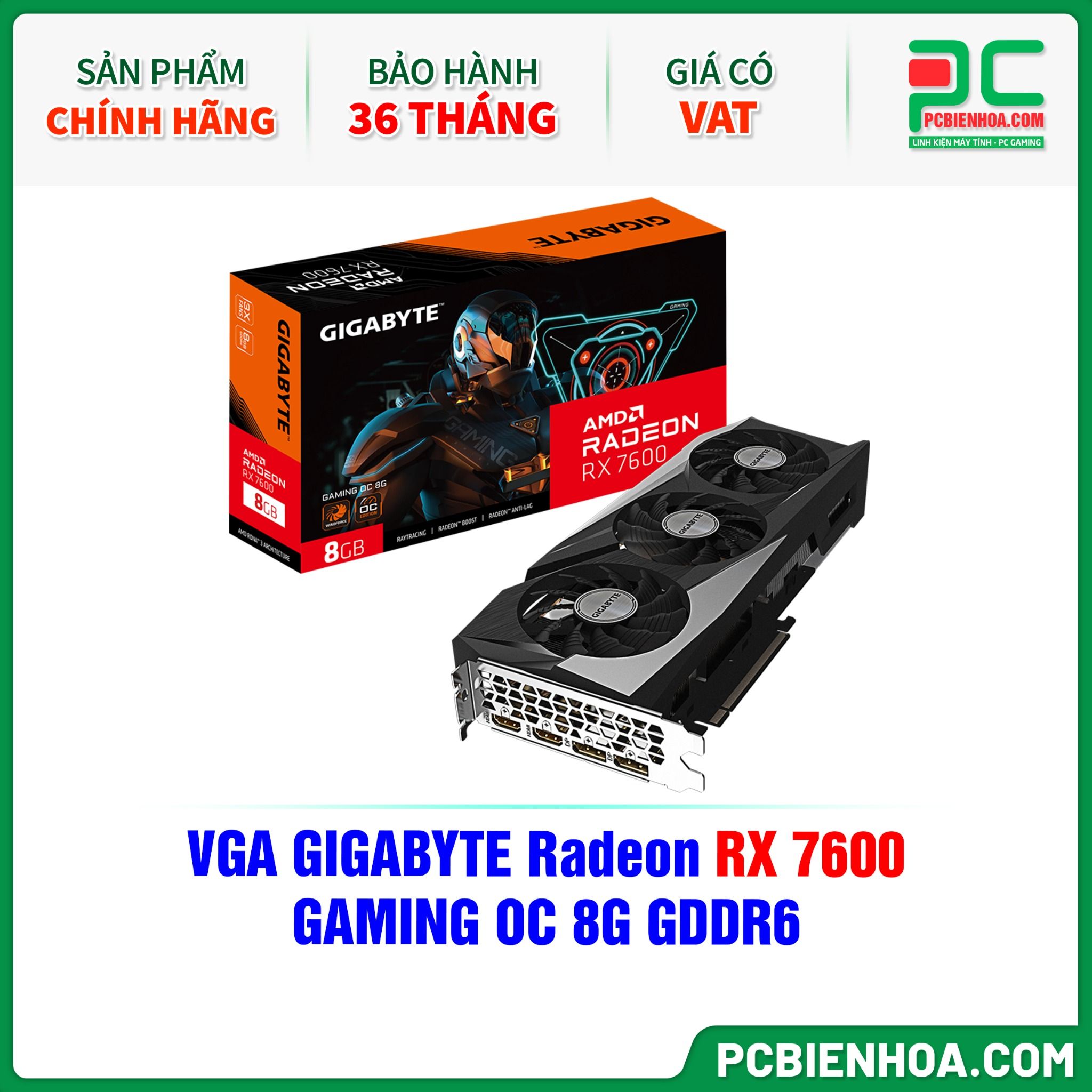 VGA GIGABYTE Radeon RX 7600 GAMING OC 8G GDDR6 ( GV-R76GAMING OC-8GD )