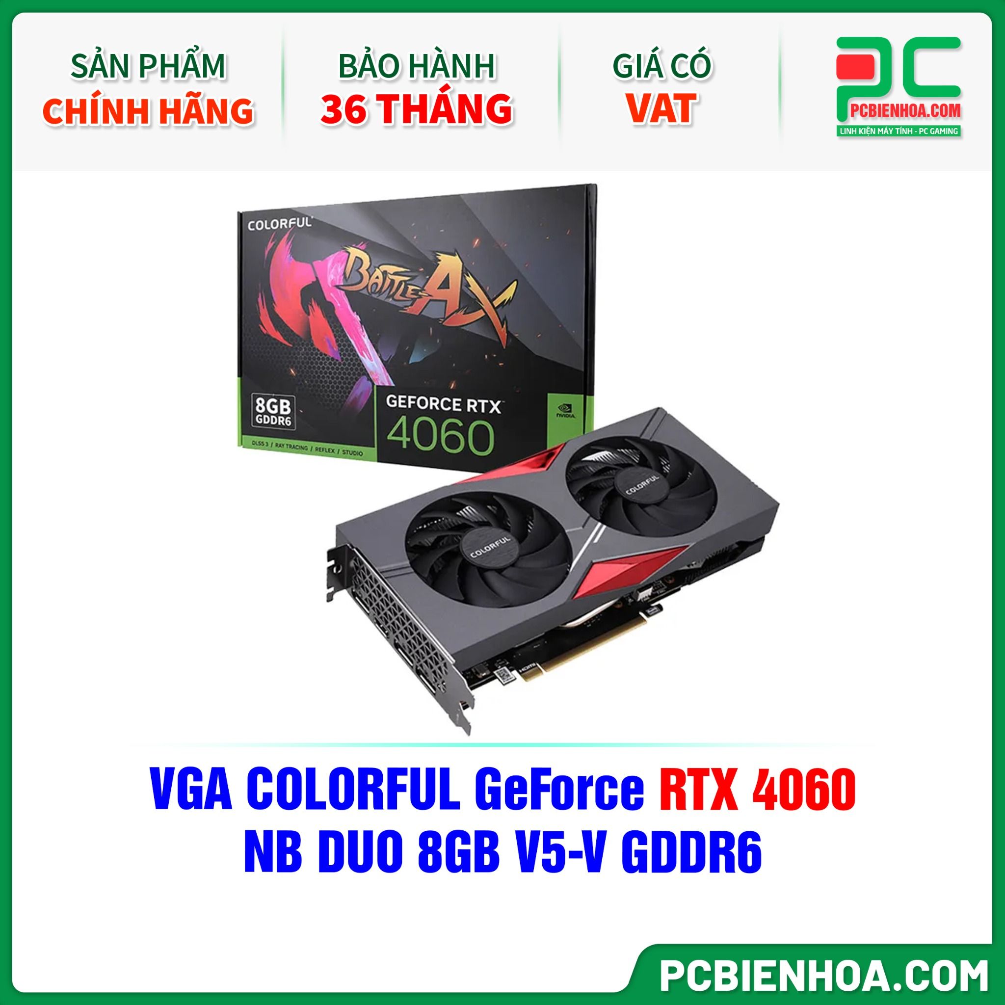 VGA COLORFUL GeForce RTX 4060 NB DUO 8GB V5-V GDDR6