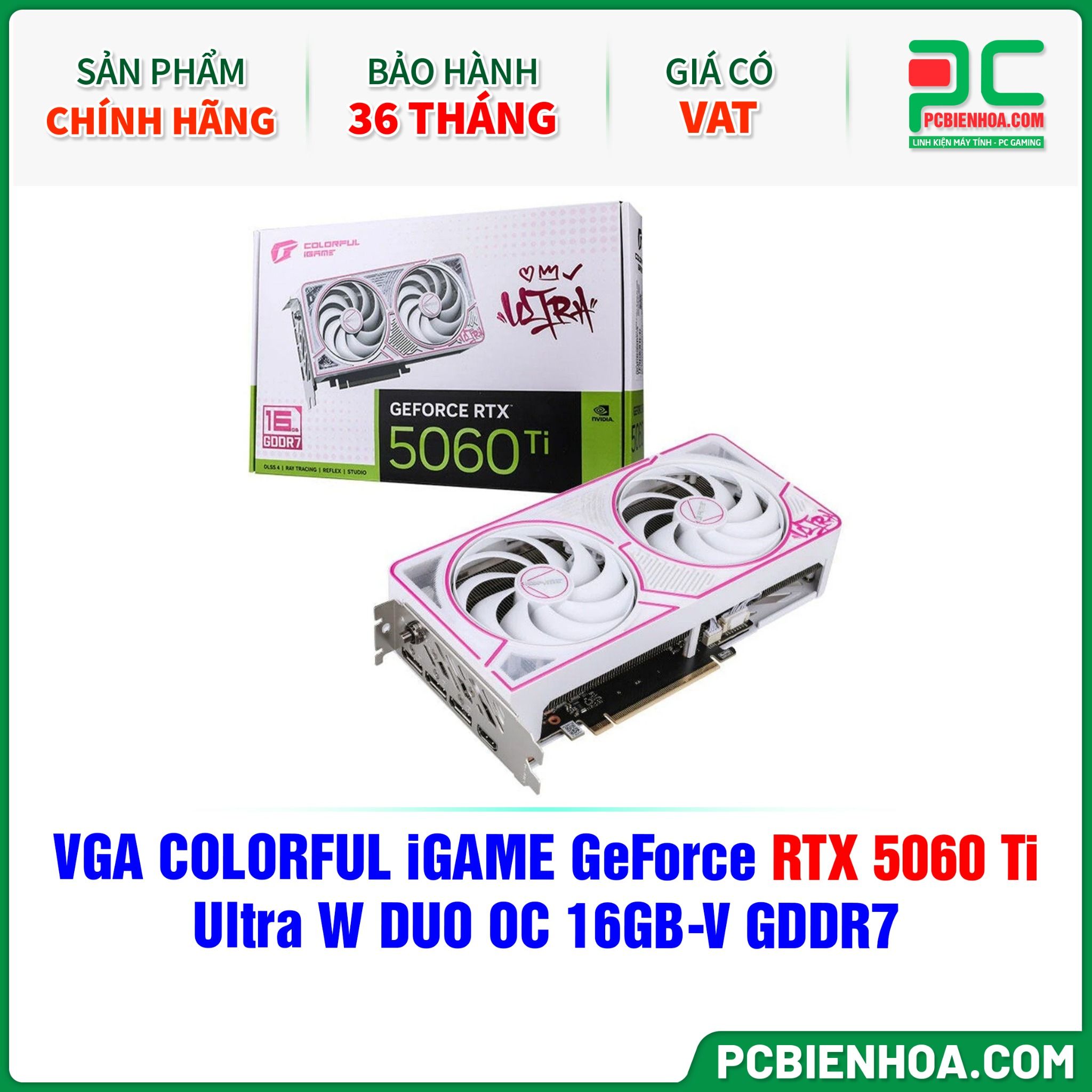 VGA COLORFUL iGAME GeForce RTX 5060 Ti Ultra W DUO OC 16GB-V GDDR7