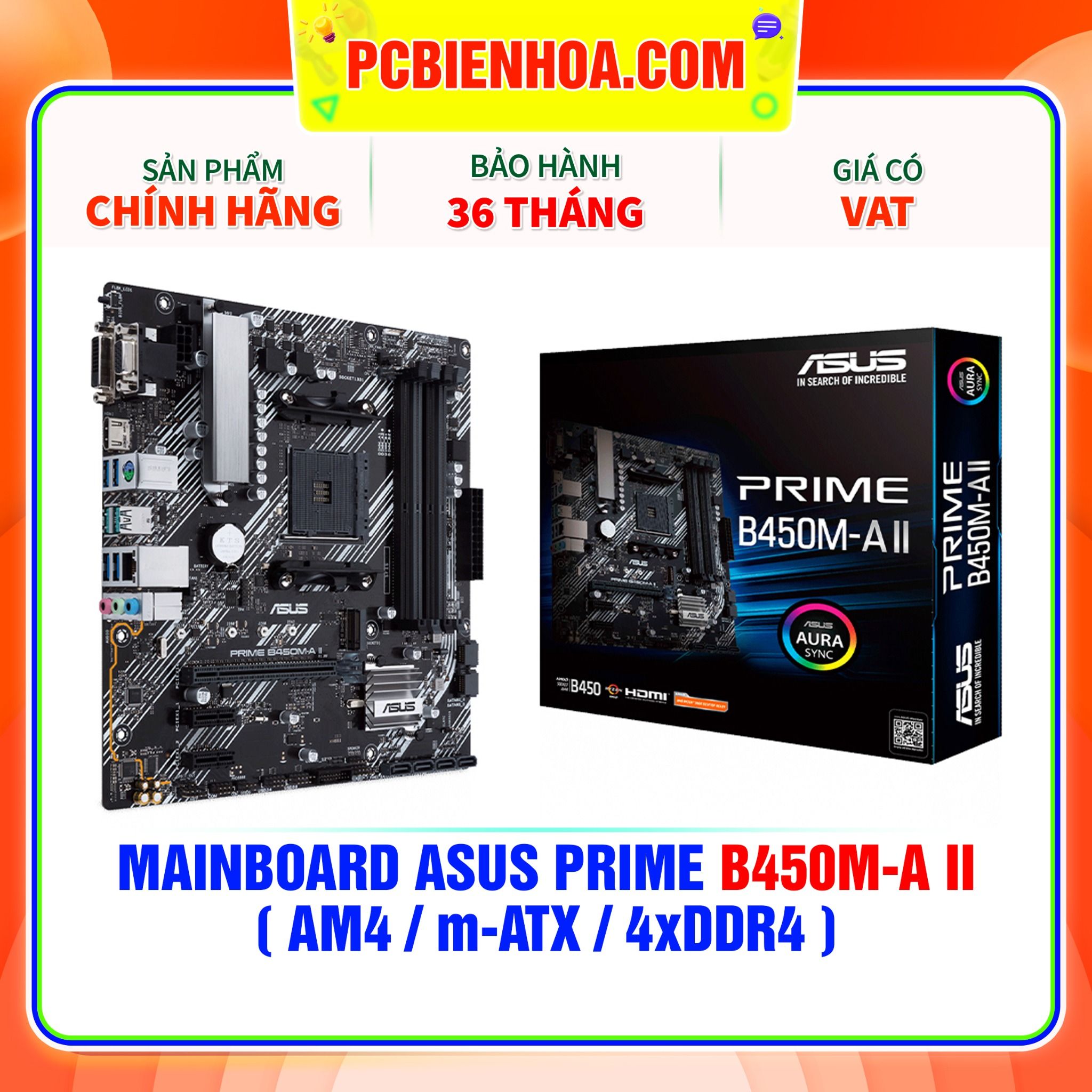  MAINBOARD ASUS PRIME B450M-A II ( AM4 / m-ATX / 4xDDR4 ) 