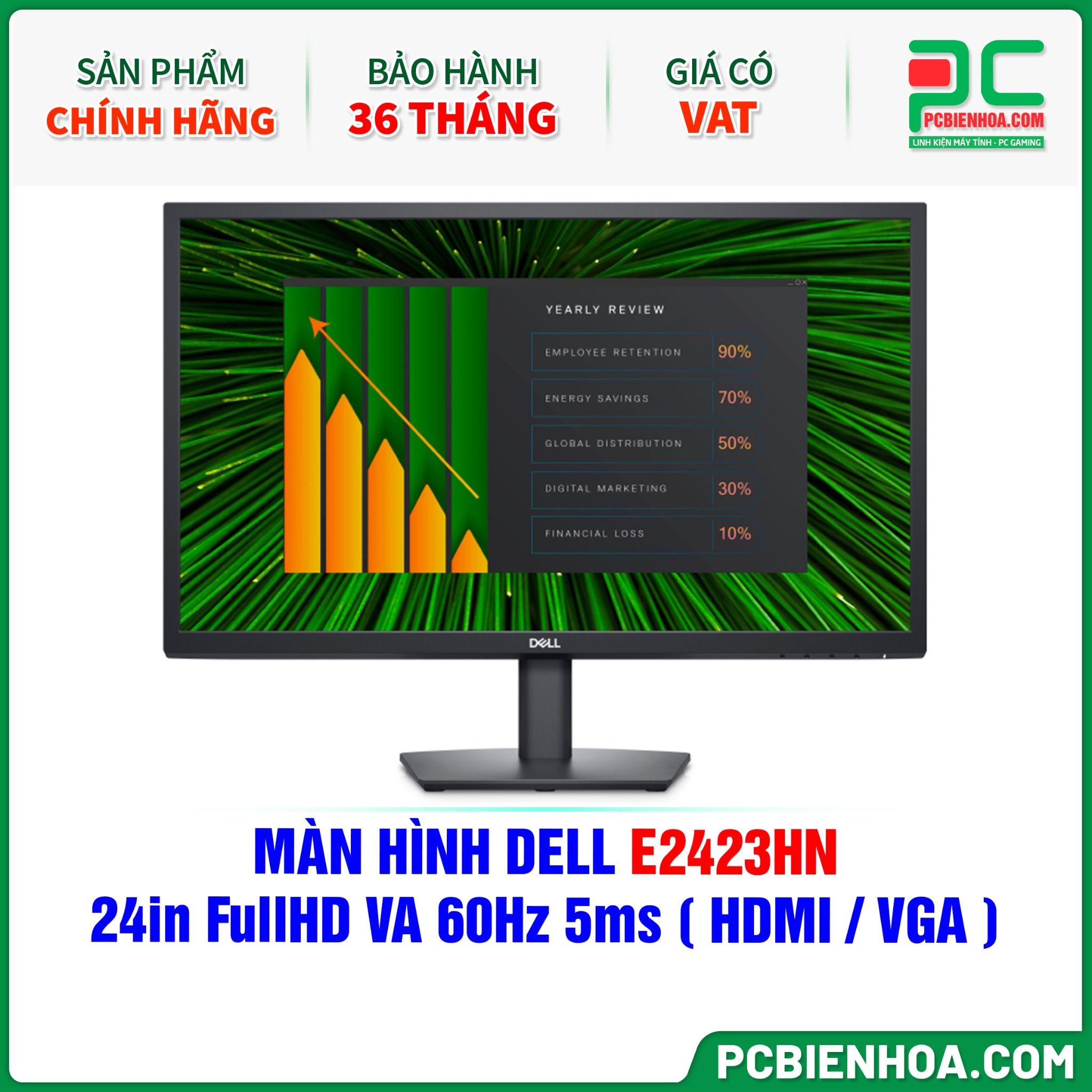 MÀN HÌNH DELL E2423HN - 24in FullHD VA 60Hz 5ms ( HDMI / VGA )