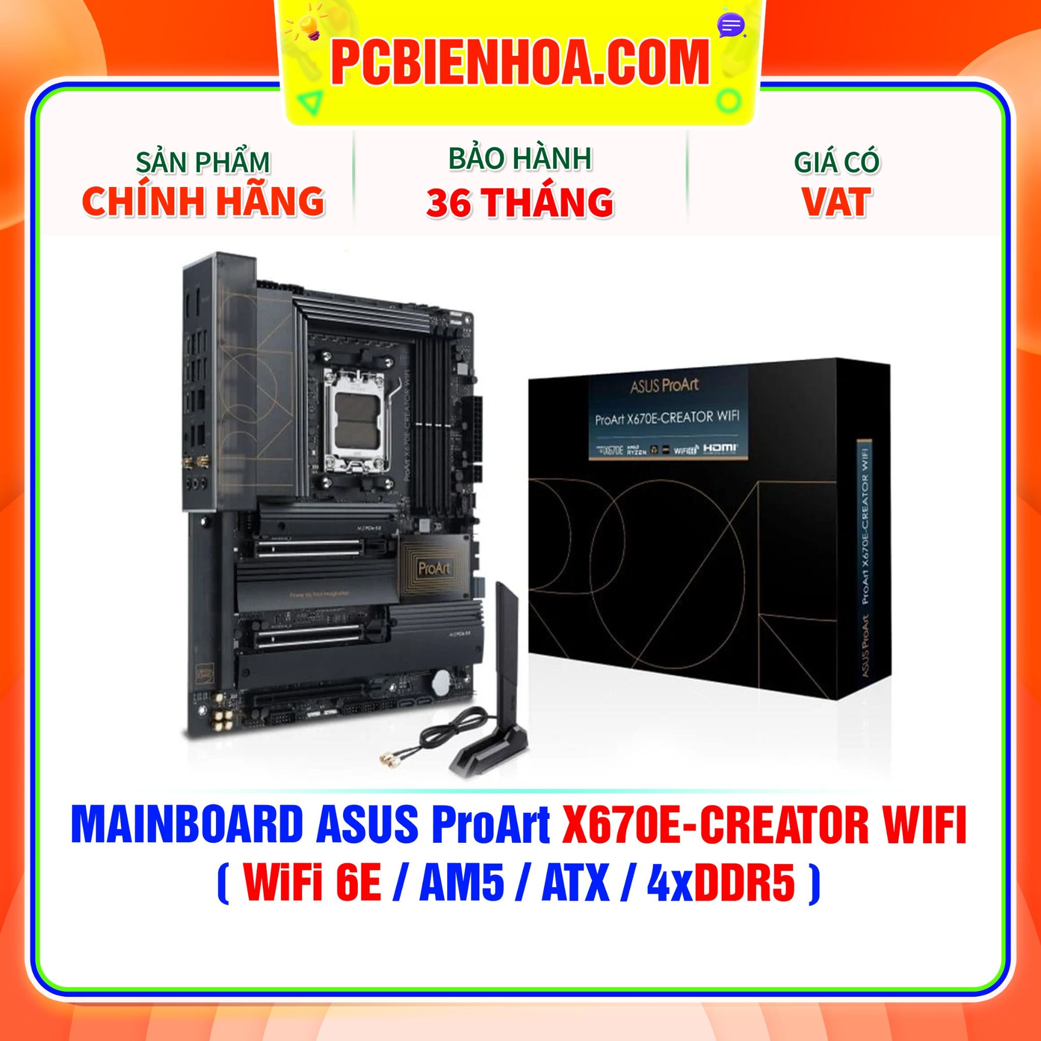  DDR5 - MAINBOARD ASUS ProArt X670E-CREATOR WIFI ( WiFi 6E / AM5 / ATX / 4xDDR5 ) 