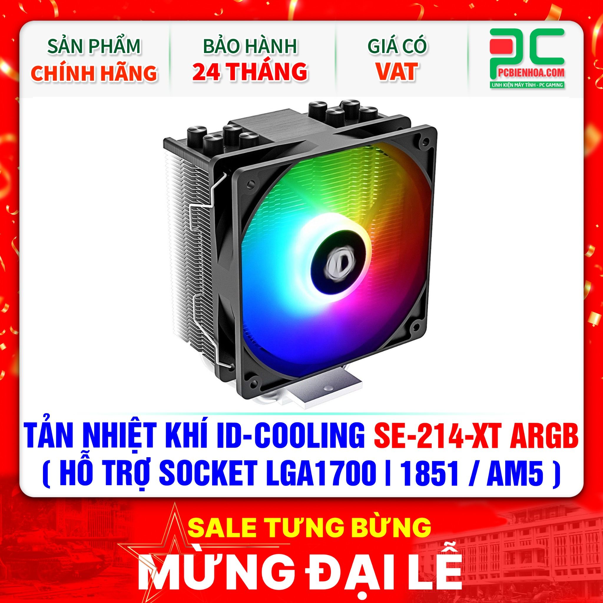 TẢN NHIỆT KHÍ ID-COOLING SE-214-XT ARGB ( HỖ TRỢ SOCKET LGA1700|1851 / AM5 )