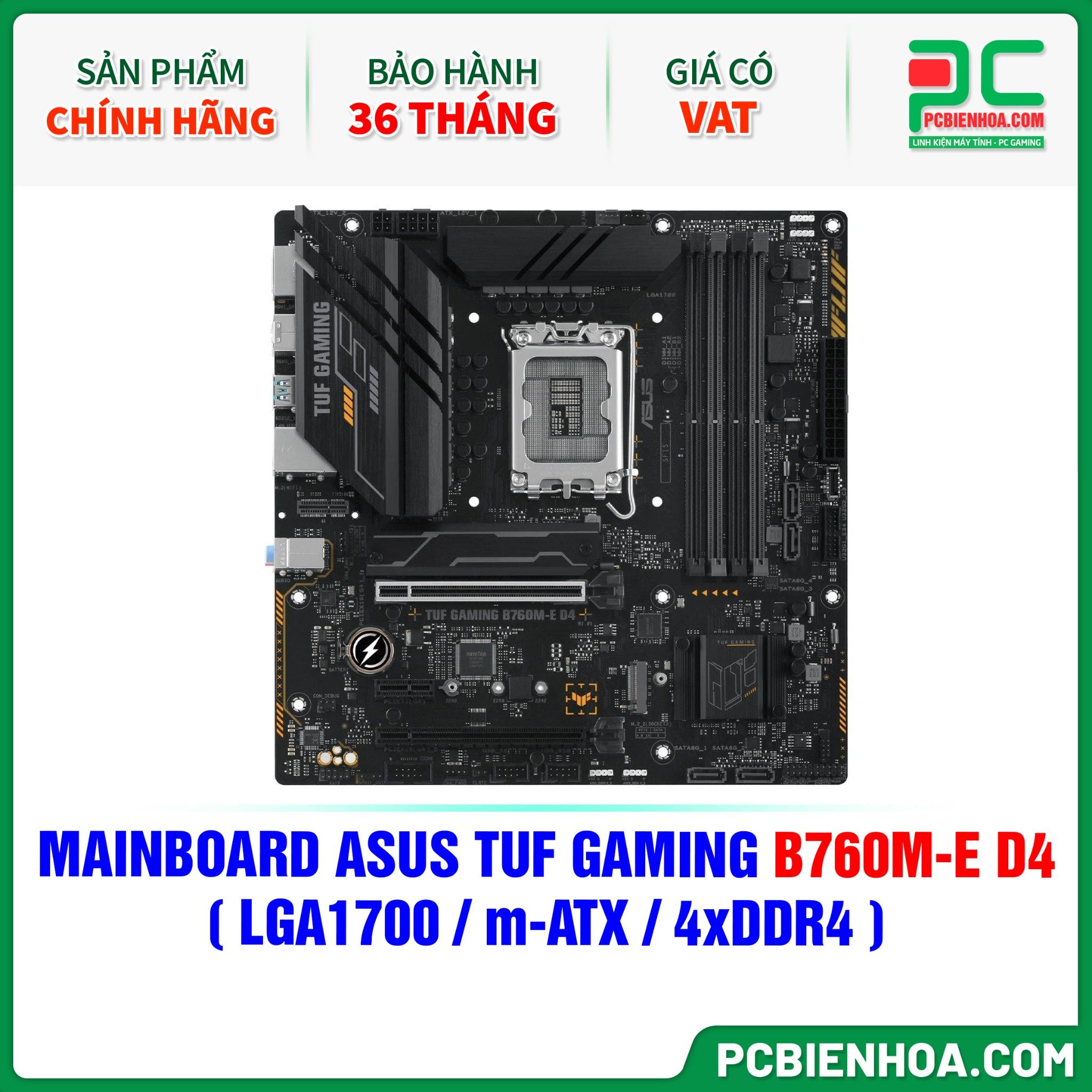 MAINBOARD ASUS TUF GAMING B760M-E D4 ( LGA1700 / m-ATX / 4xDDR4 )
