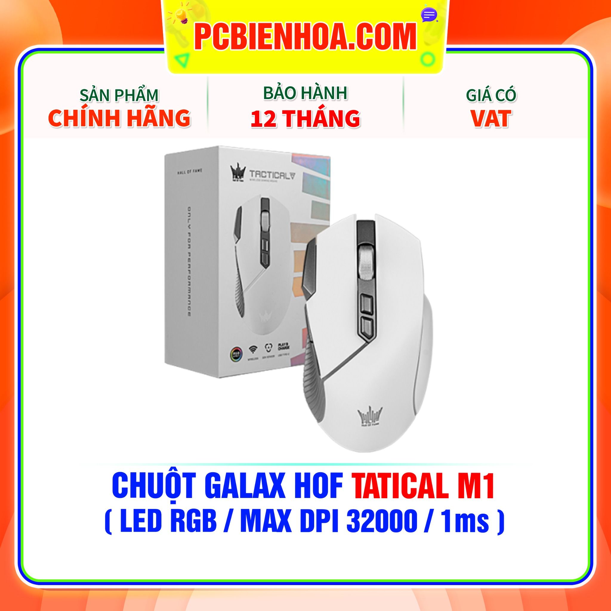  CHUỘT GALAX HOF TATICAL M1 ( LED RGB / MAX DPI 32000 / 1ms ) 