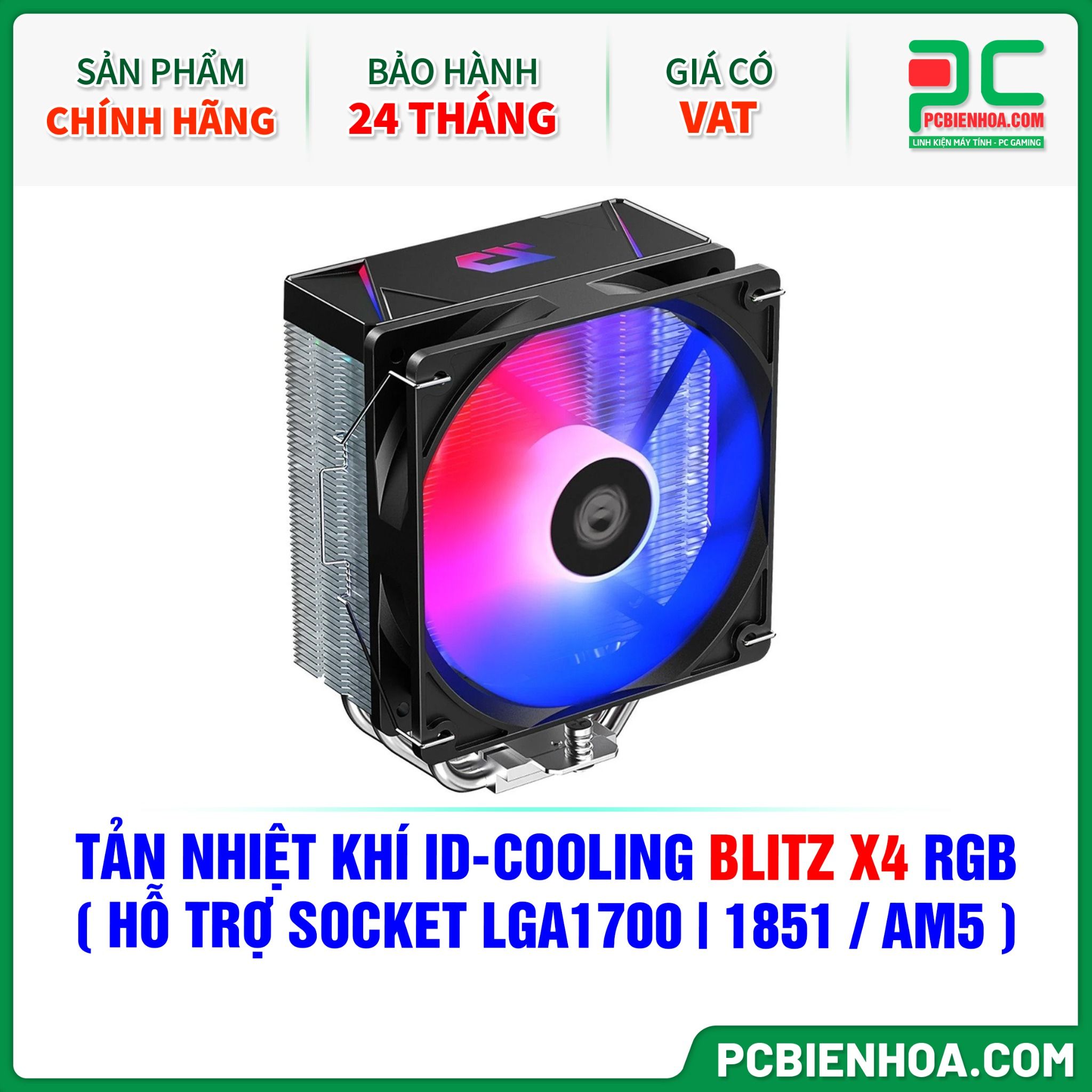 TẢN NHIỆT KHÍ ID-COOLING BLITZ X4 RGB ( HỖ TRỢ SOCKET LGA1700|1851 / AM5 )