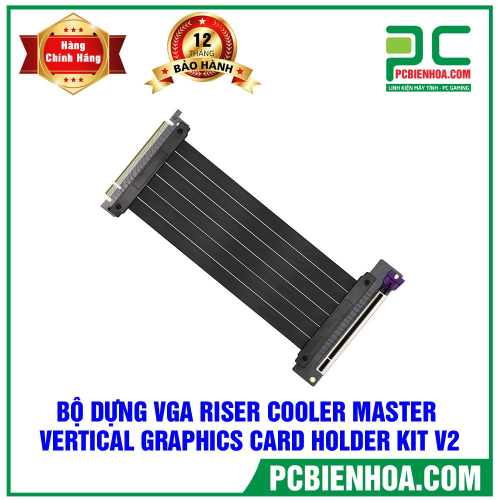 Bộ dựng VGA Cooler Master VGA Holder Vertical V2 kèm Riser PCI-E 3.0 (KHUNG + CABLE PCI-E 3.0)