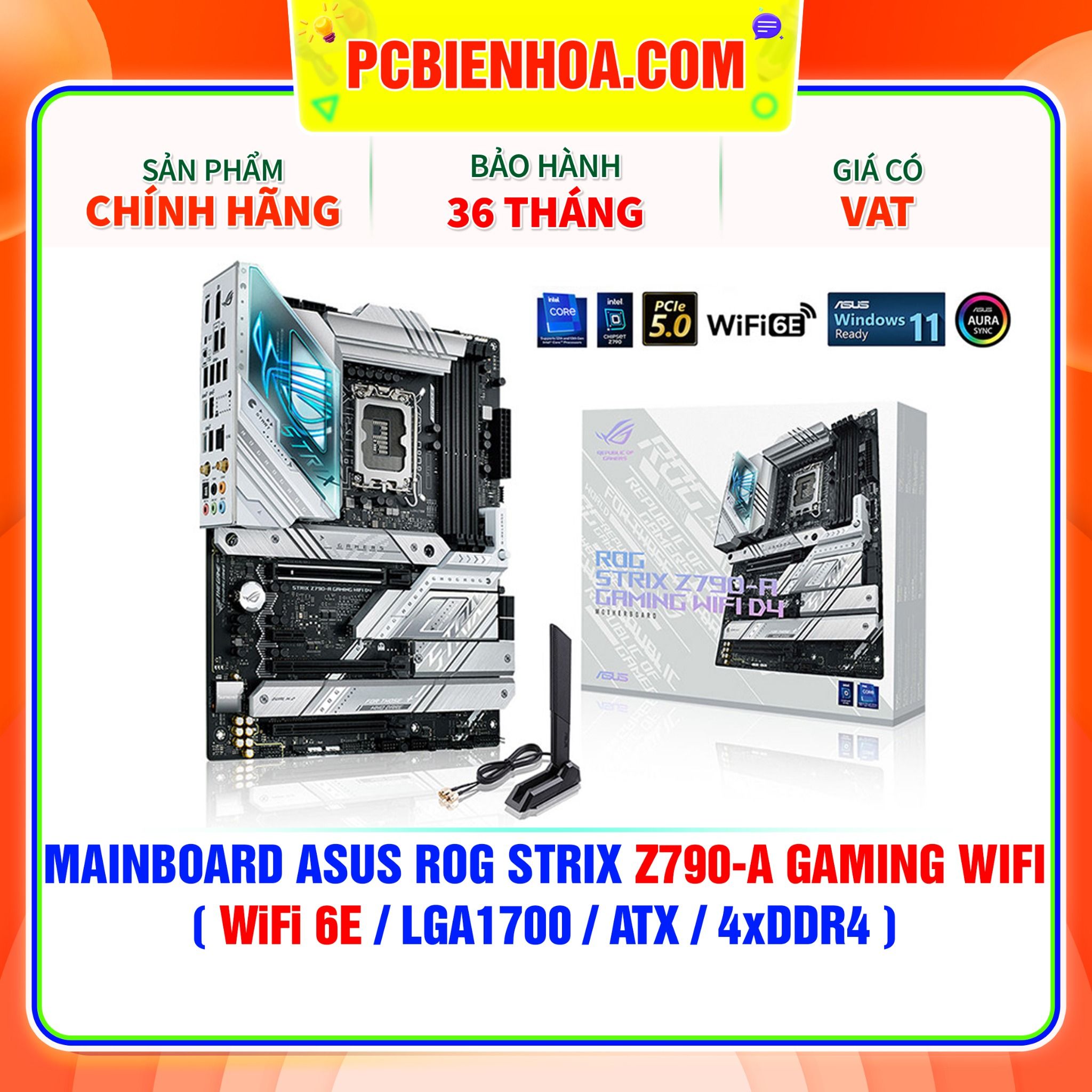  MAINBOARD ASUS ROG STRIX Z790-A GAMING WIFI ( WiFi 6E / LGA1700 / ATX / 4xDDR4 ) 