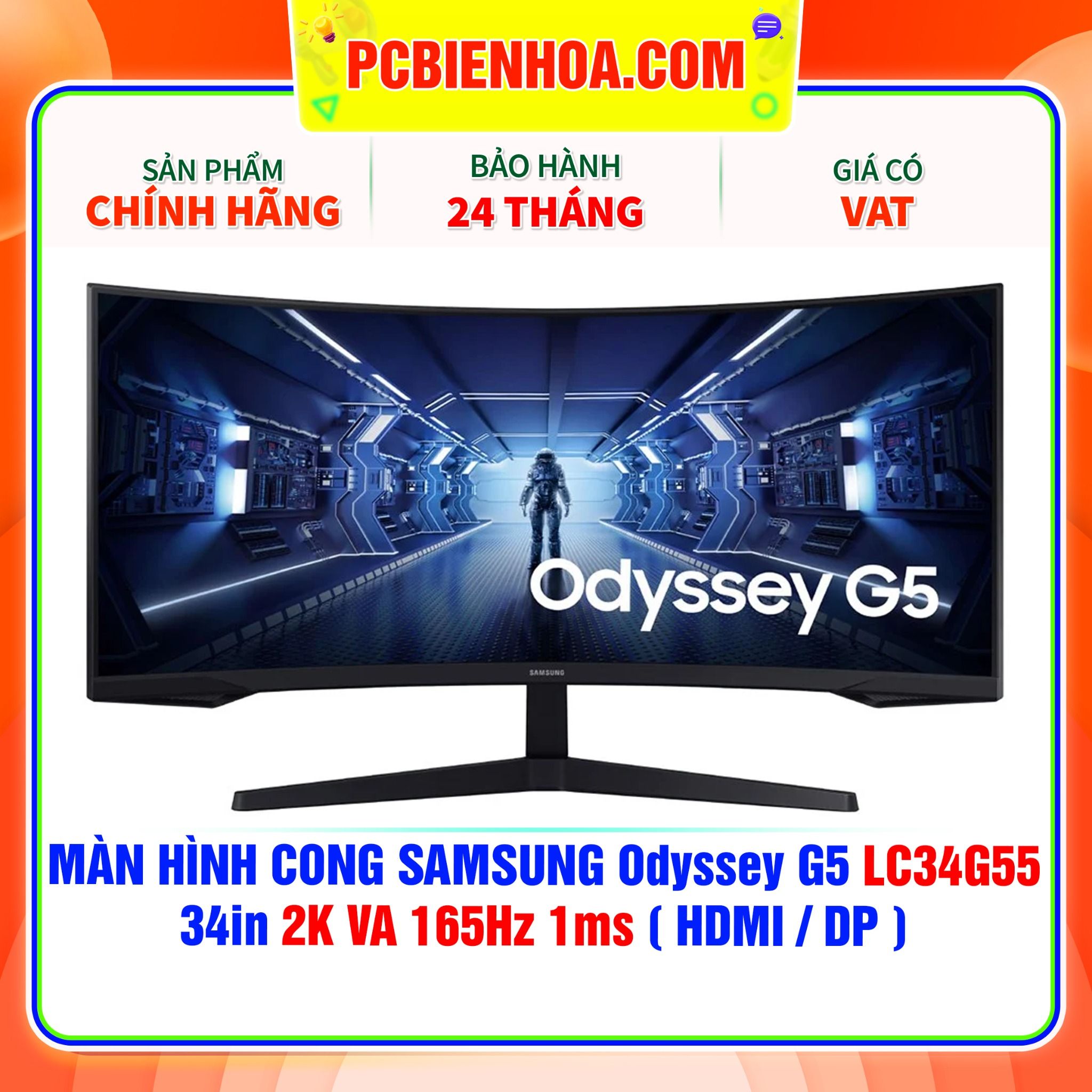  MÀN HÌNH CONG SAMSUNG Odyssey G5 LC34G55 34in 2K VA 165Hz 1ms ( HDMI / DP ) - LC34G55TWWEXXV 