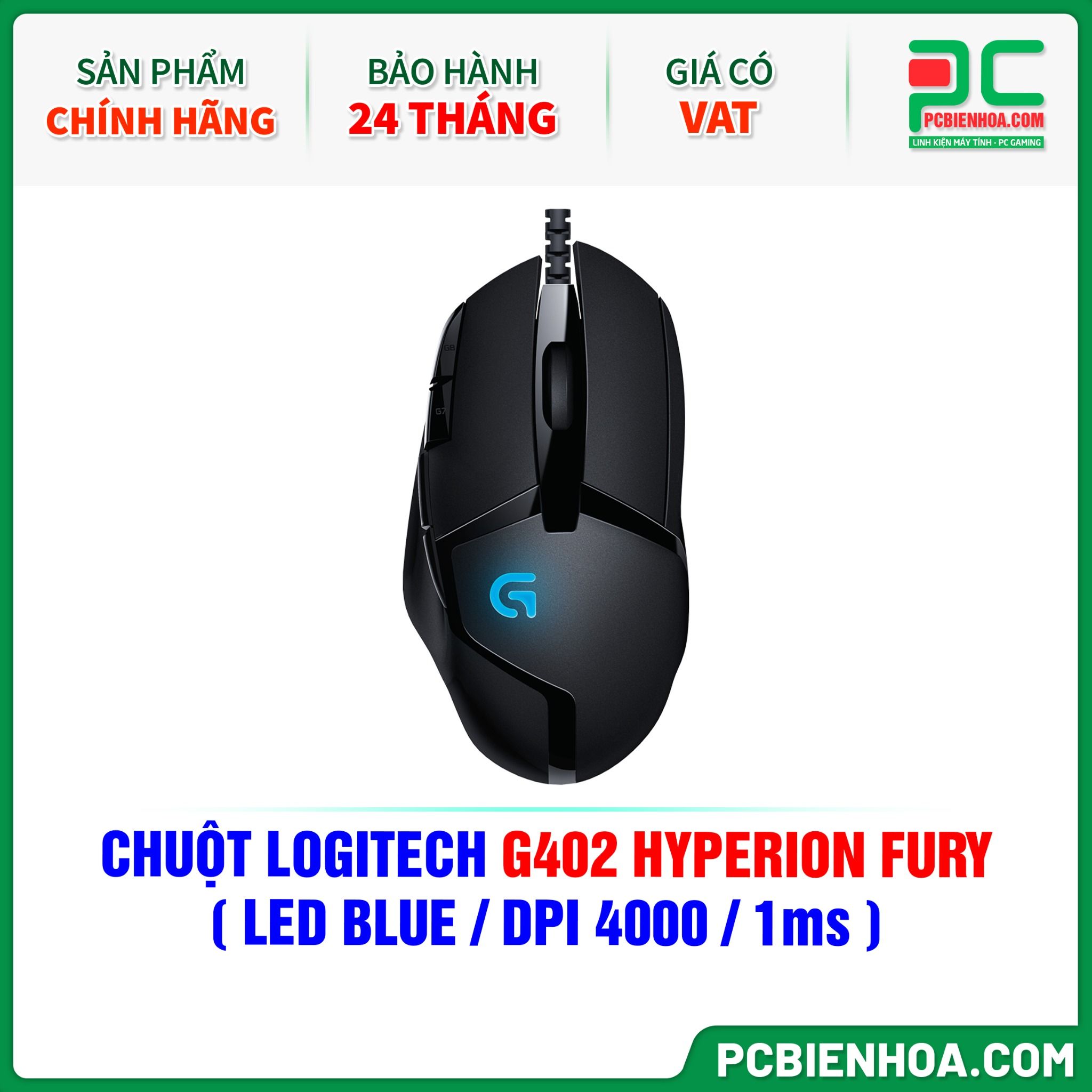 CHUỘT LOGITECH G402 HYPERION FURY ( LED BLUE / DPI 4000 / 1ms )