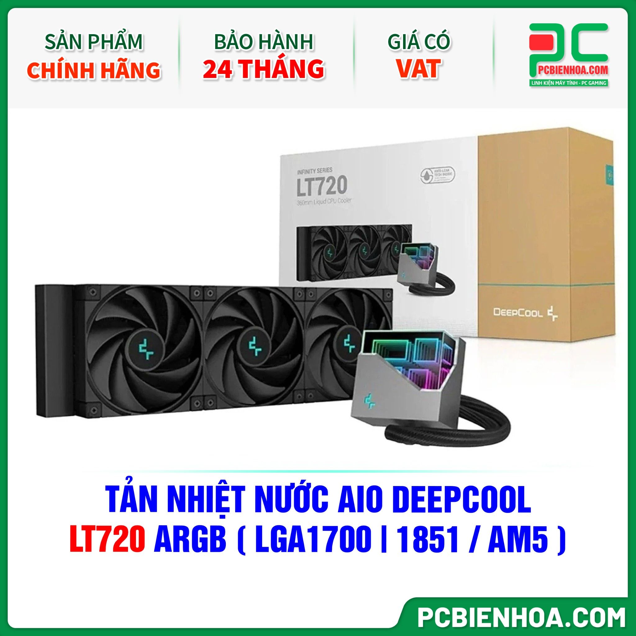 TẢN NHIỆT NƯỚC AIO DEEPCOOL LT720 ARGB ( HỖ TRỢ SOCKET LGA1700|1851 / AM5 )
