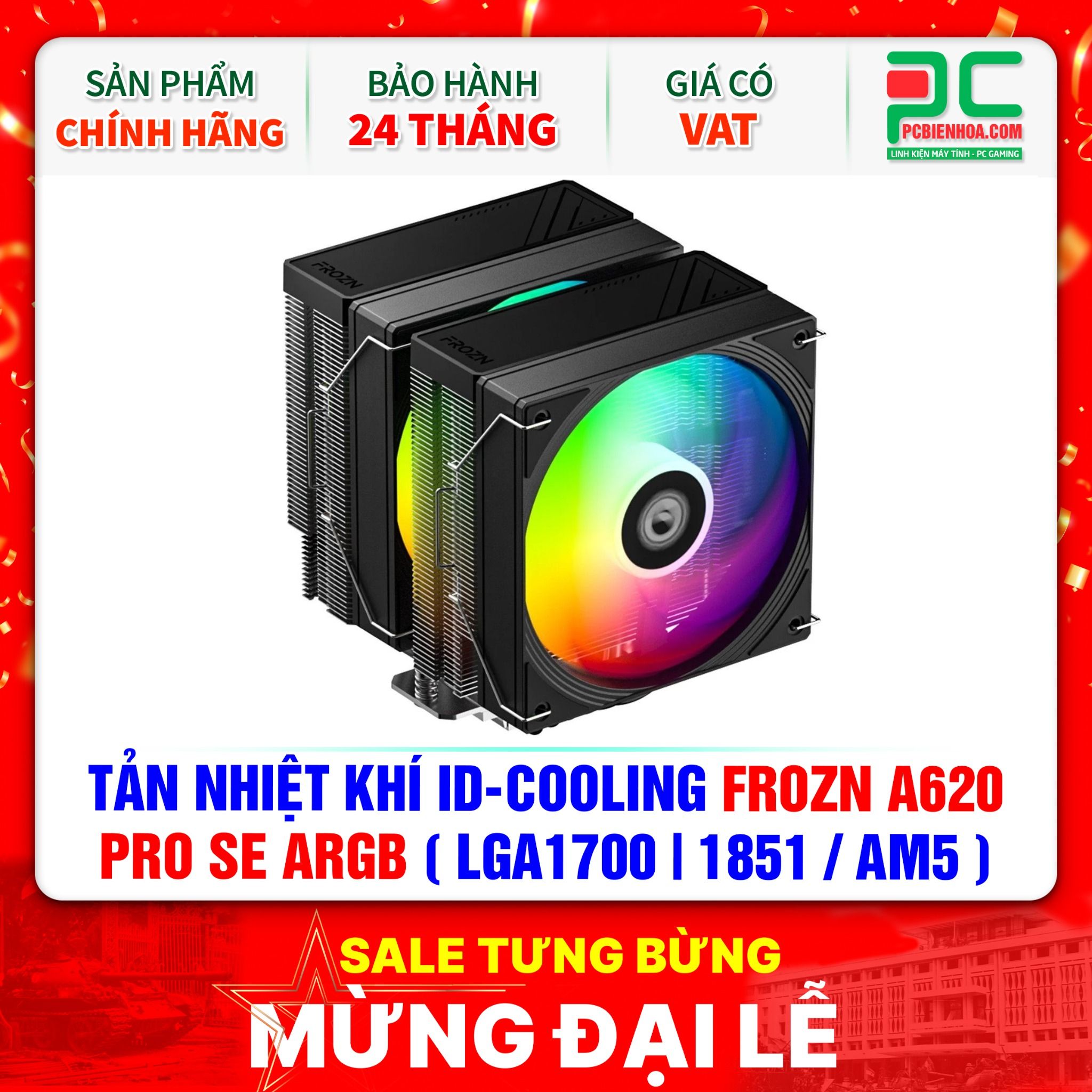 TẢN NHIỆT KHÍ ID-COOLING FROZN A620 PRO SE ARGB ( HỖ TRỢ SOCKET LGA1700|1851 / AM5 )