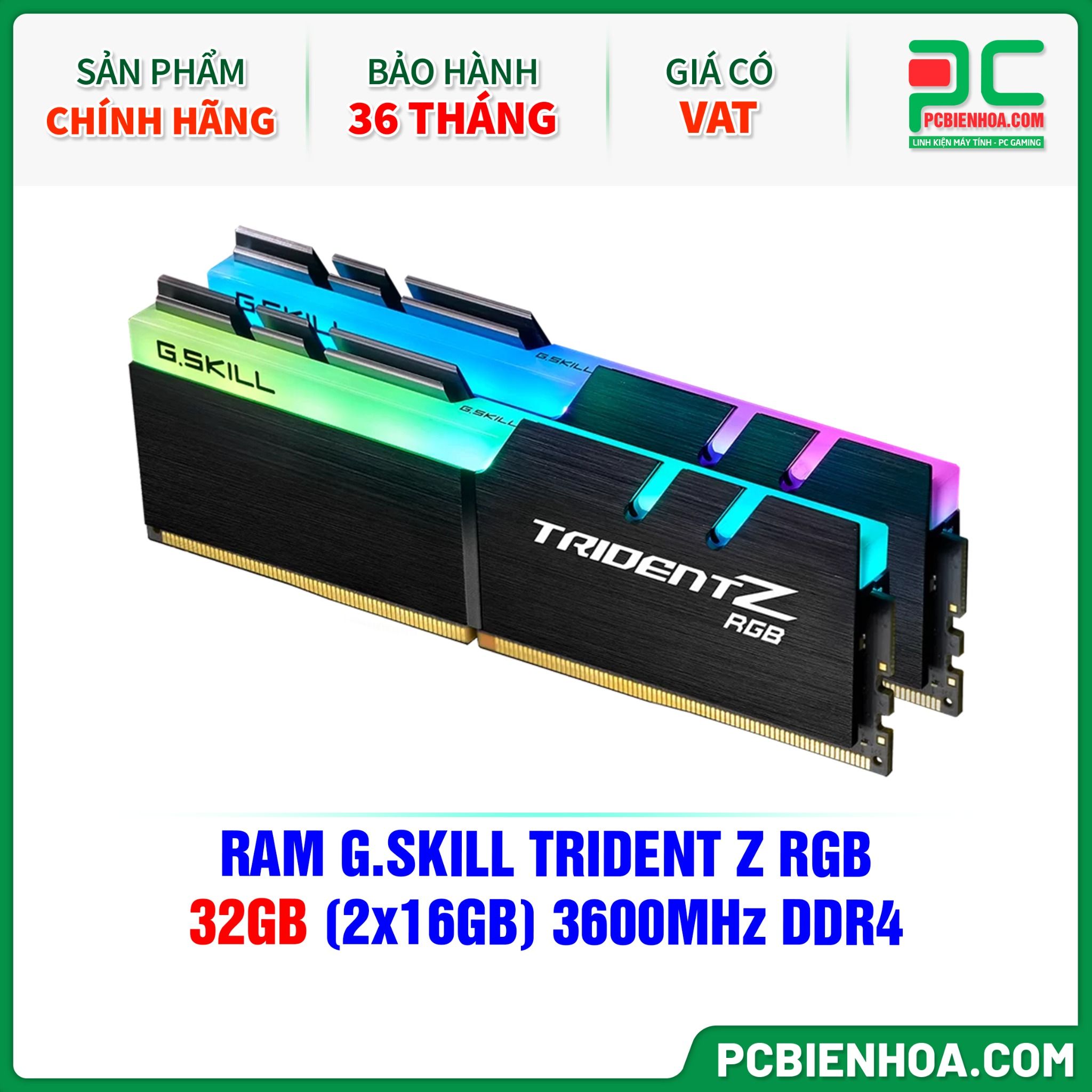 RAM G.SKILL TRIDENT Z RGB - 32GB (2x16GB) 3600MHz DDR4 (F4-3600C18D-32GTZR)