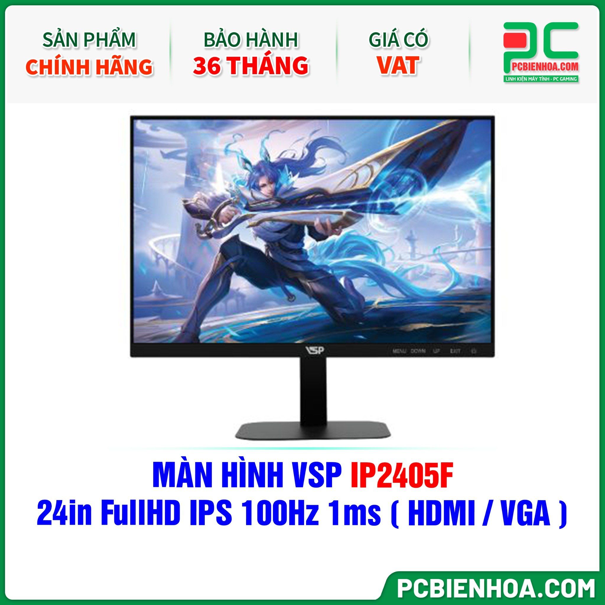 MÀN HÌNH VSP IP2405F - 24in FullHD IPS 100Hz 1ms ( HDMI / VGA )